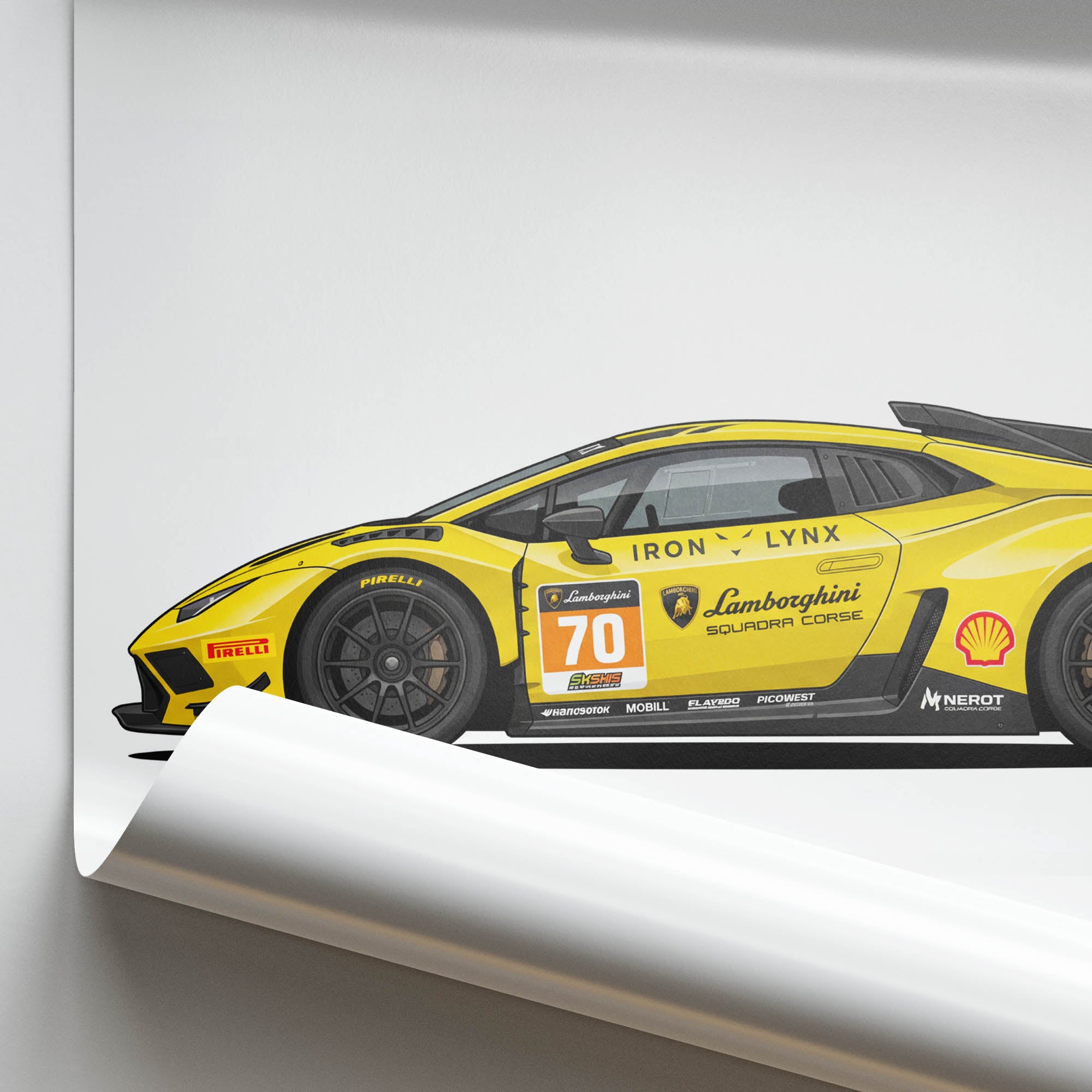 2023 Lamborghini Hurac N GT3 EVO2 Iron Lynx – Car Print