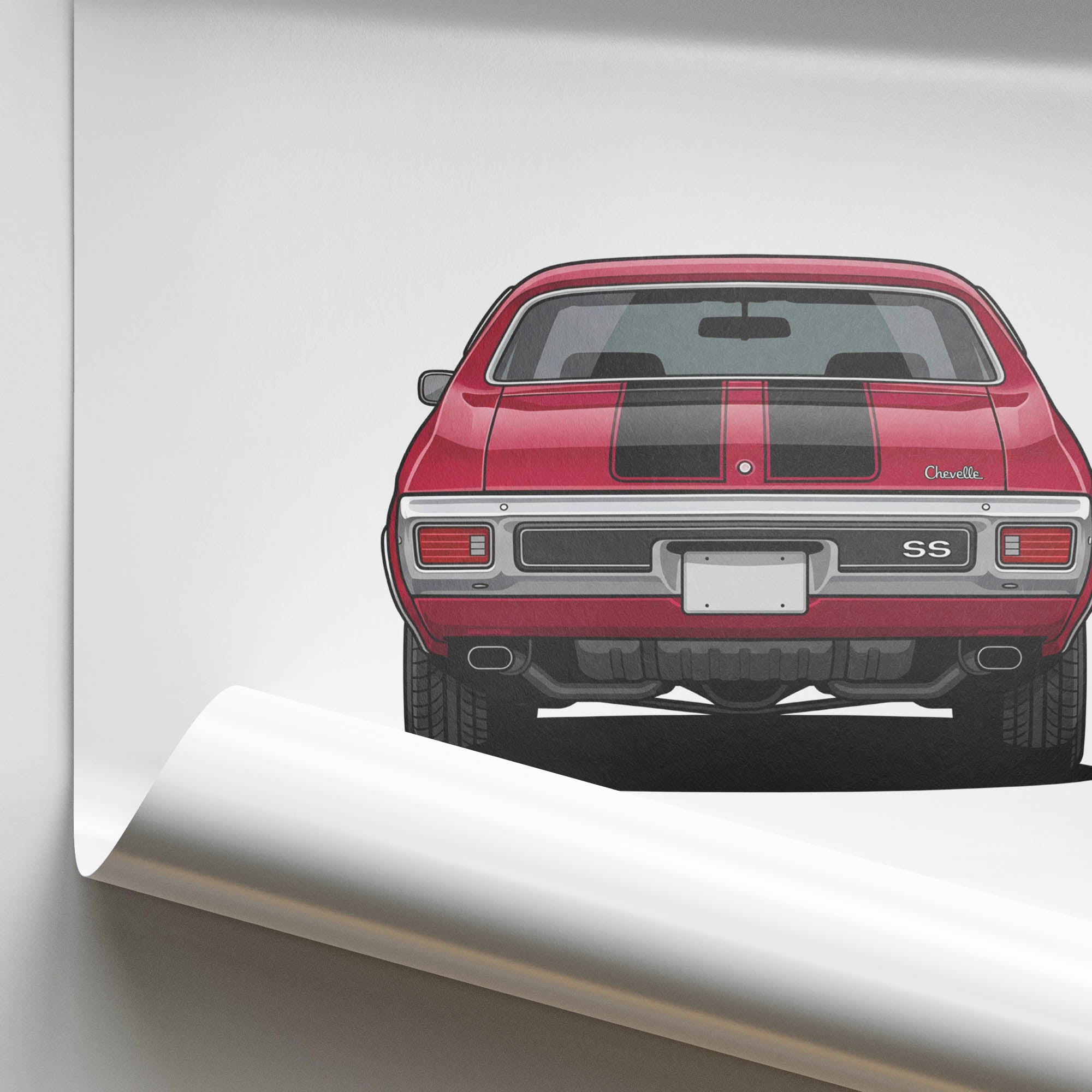 1970 Chevrolet Chevelle SS 454 Cranberry – Car Print