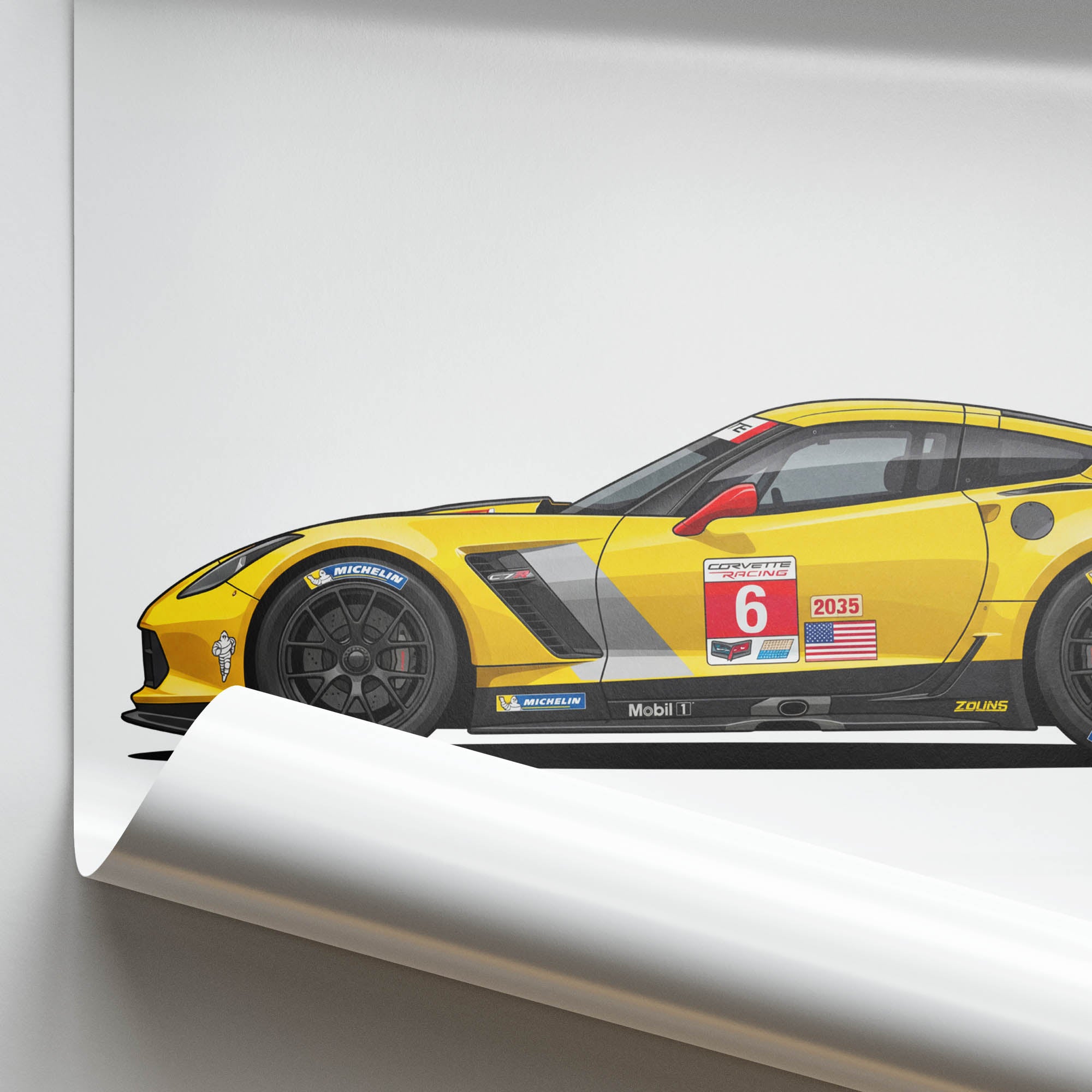 2015 Chevrolet Corvette C7 R Velocity – Car Print (Side)