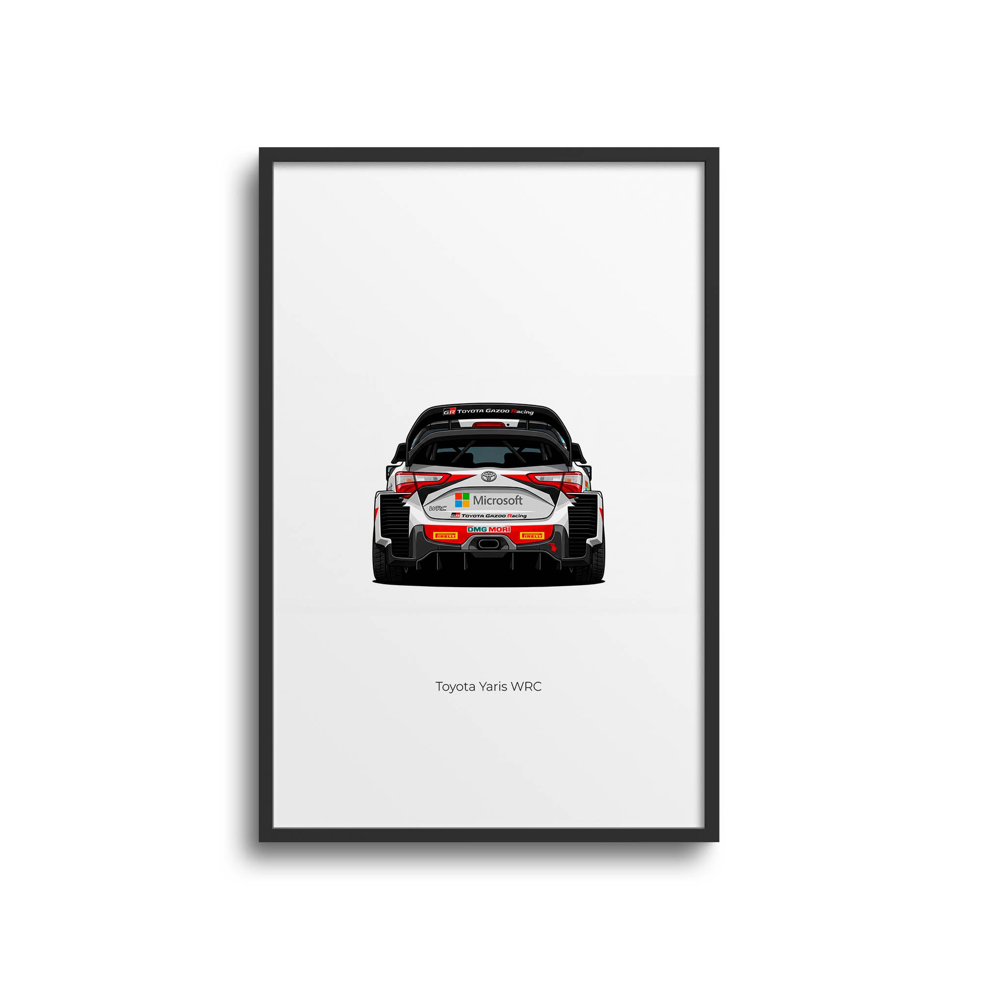 Toyota Yaris Poster - 2018 Gazoo Racing WRC Car Print With White Red Black Livery
