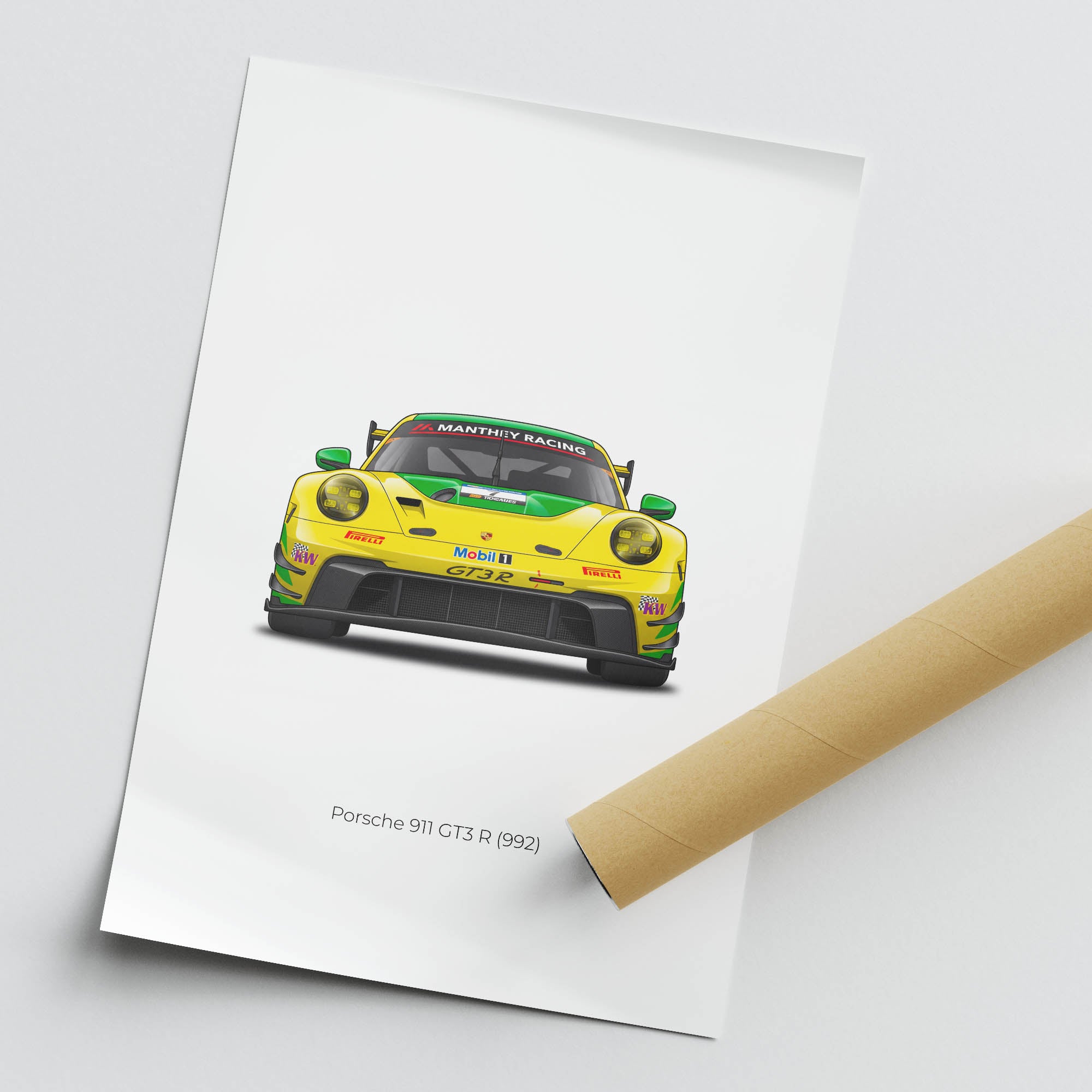 2023 Porsche 911 GT3 R 992 Manthey – Car Print (Front)