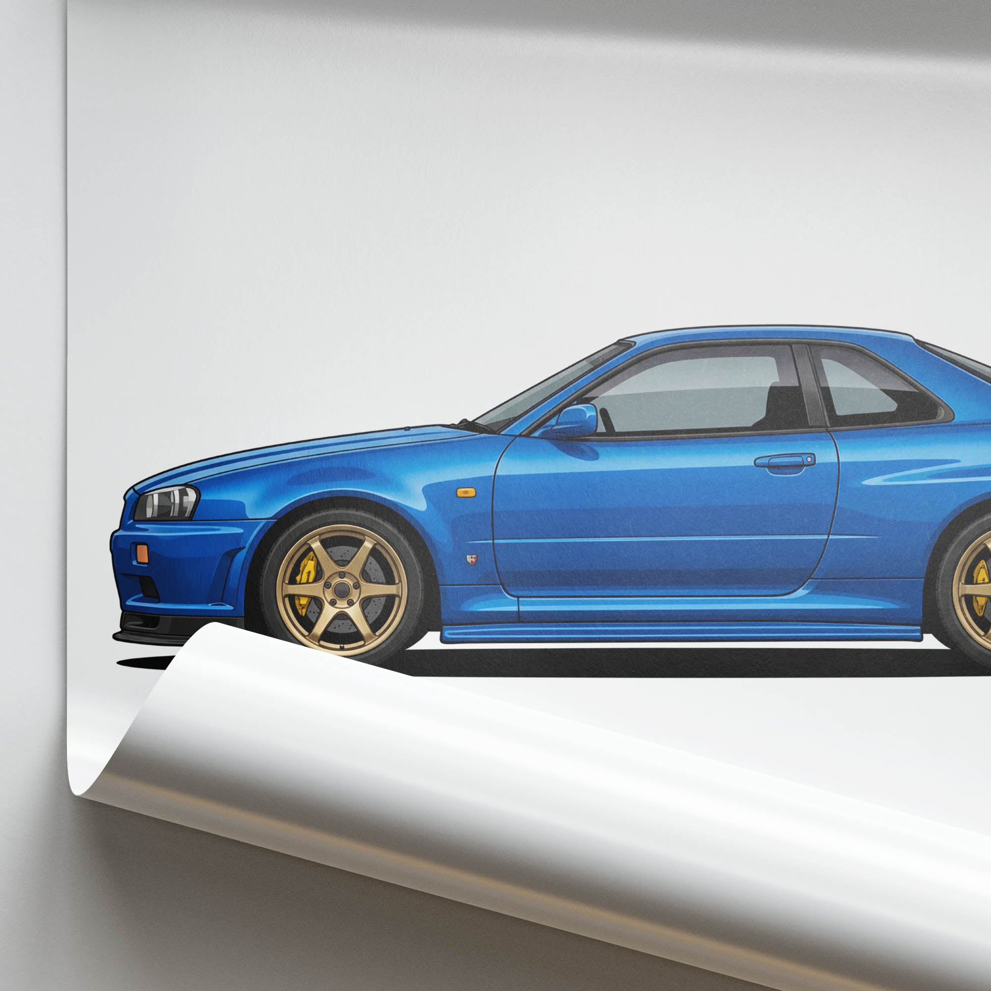 1999 Nissan Skyline GT R R34 V Spec Bay – Car Print (Side)