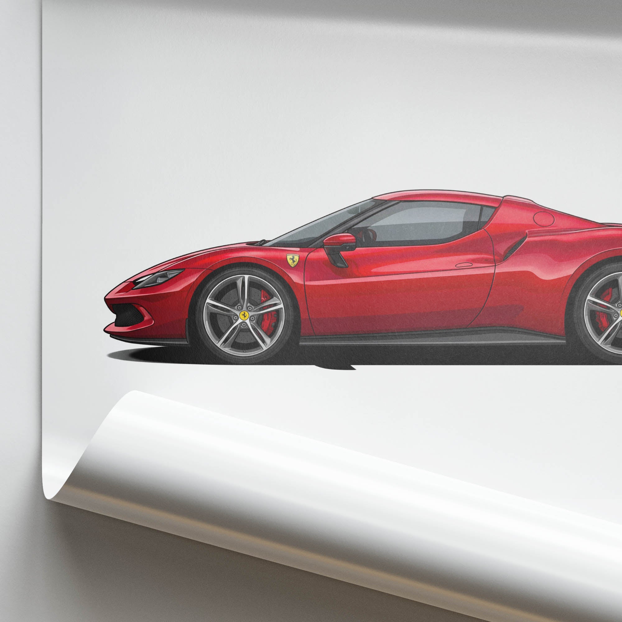 2022 Ferrari 296 Gtb – Car Print (Side)