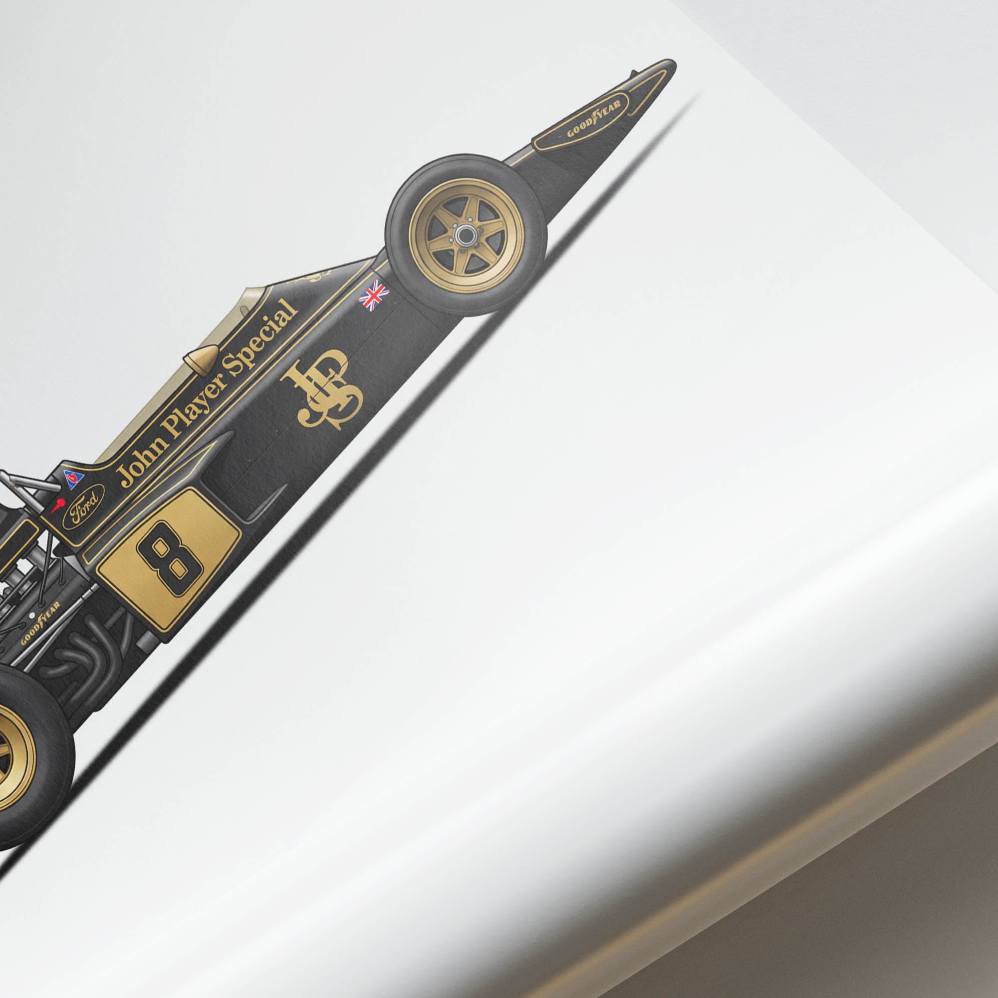 Lotus 72D Poster – 1972 Emerson Fittipaldi John Player Special Side View Print