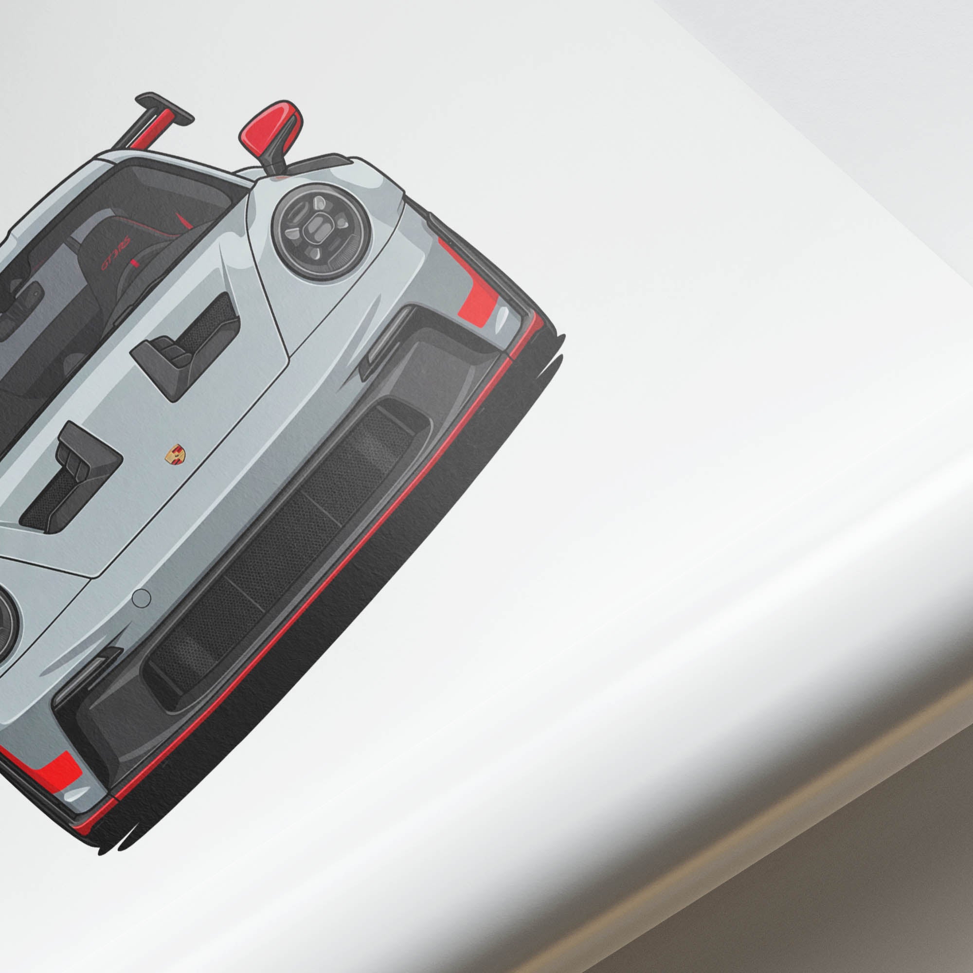 2023 Porsche 911 GT3 RS 992 Ice – Car Print (Front)