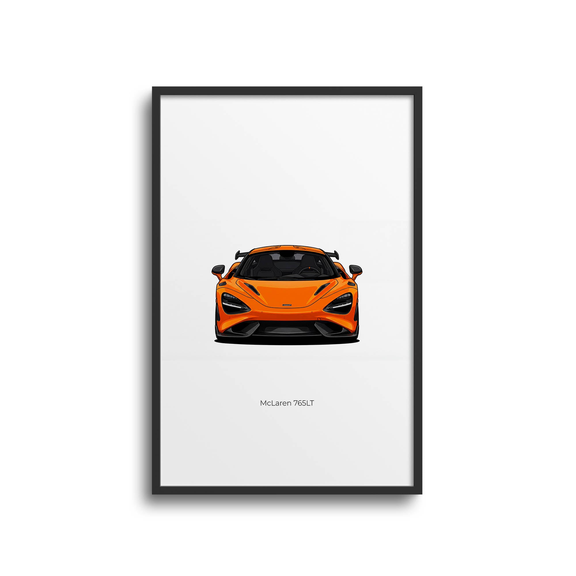 Mclaren 765Lt Poster – Nardo Orange Sports Car Art | Luxury Wall Decor Print