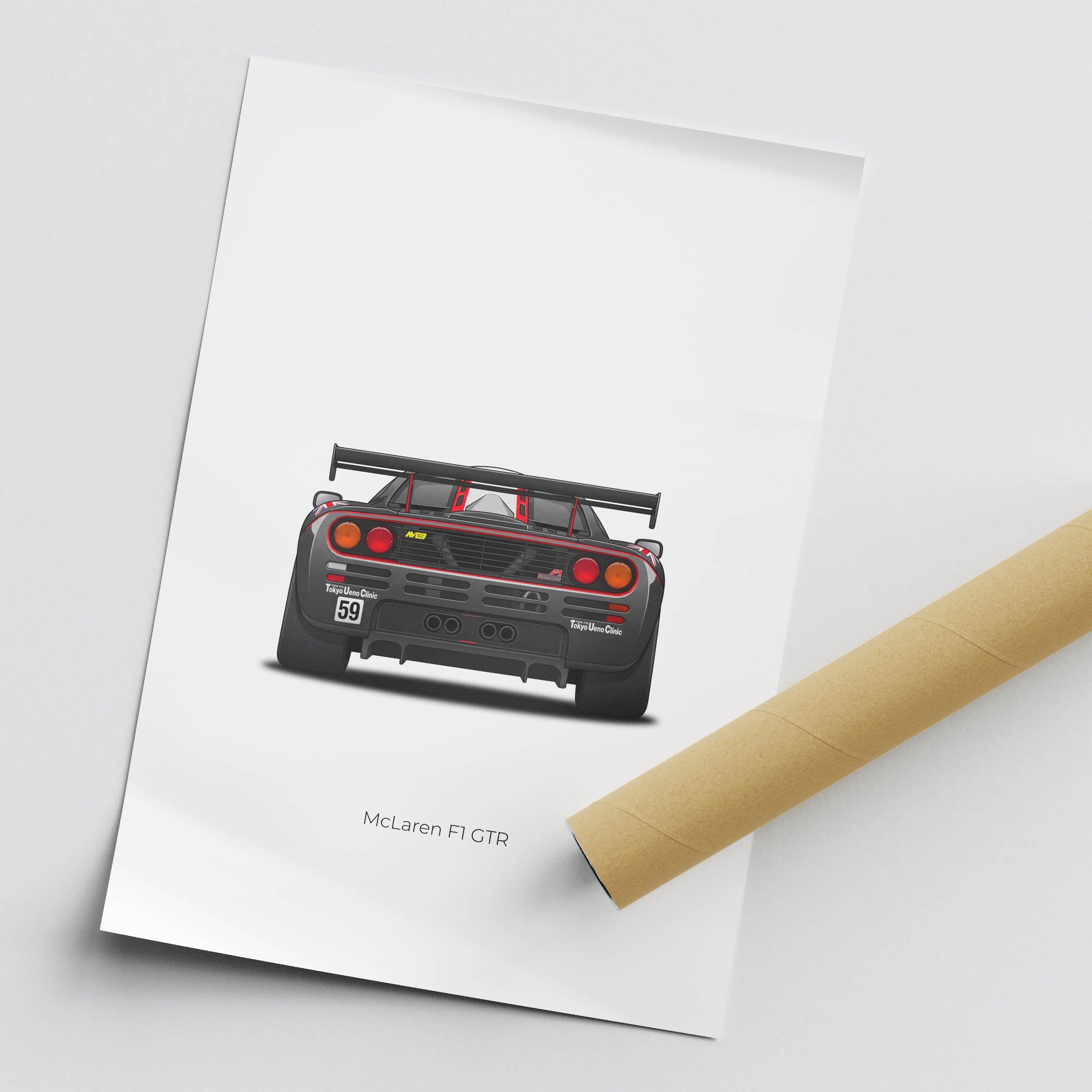 1995 McLaren GTR Yannick Dalmas Tokyo – Car Print (Back)