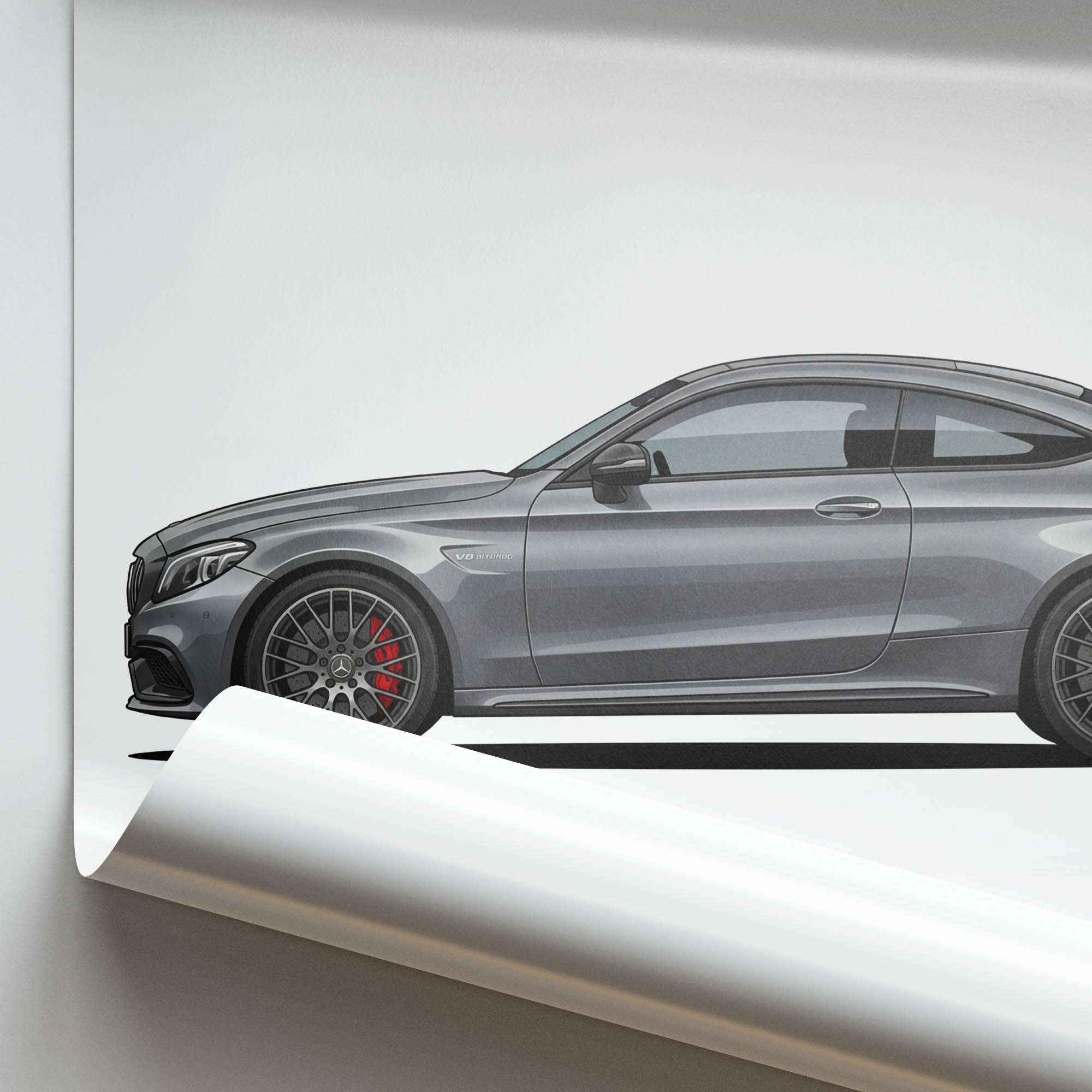 2021 Mercedes C63S Coupe W205 Selenite – Car Print