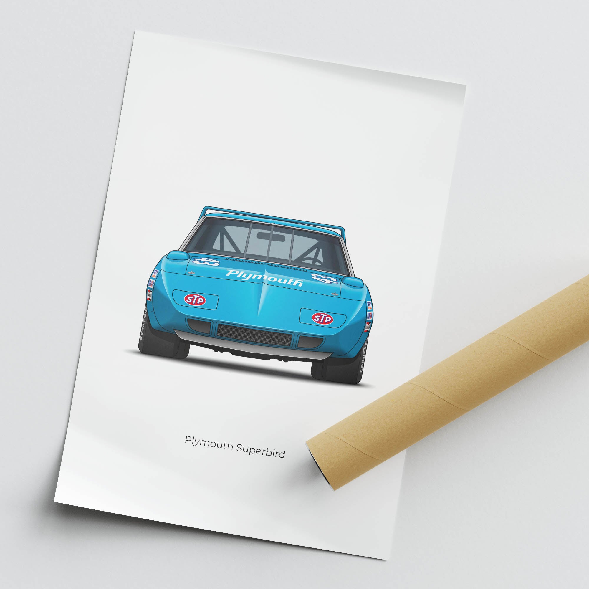 1970 Plymouth Superbird Richard Petty – Car Print (Front)