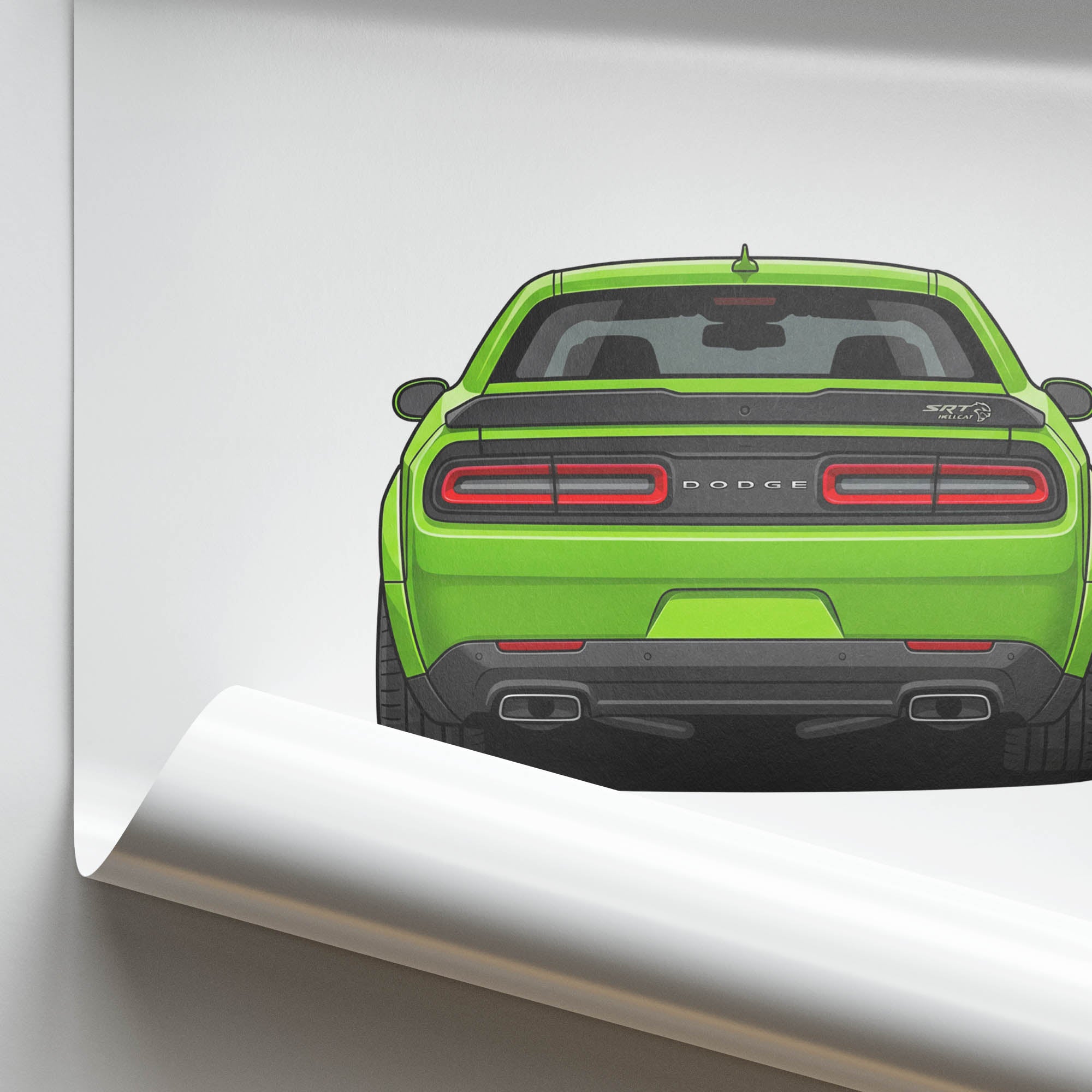 2015 Dodge Challenger SRT Hellcat Sublime – Car Print (Rear)