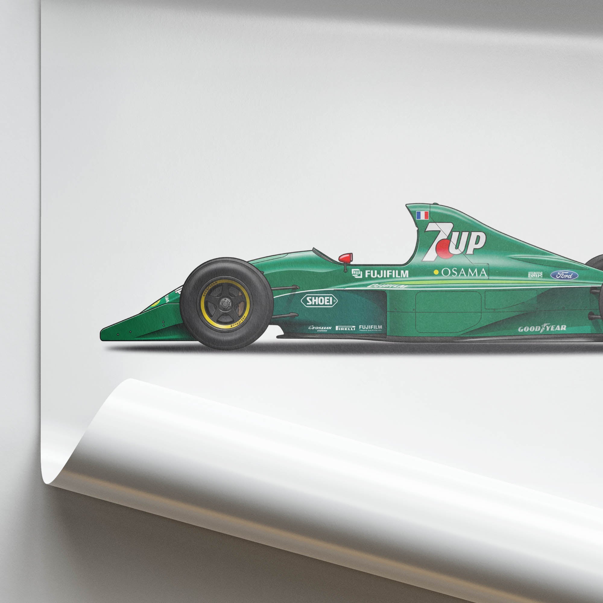 1991 Jordan 191 Bertrand Gachot 7UP – Car Print (Side)
