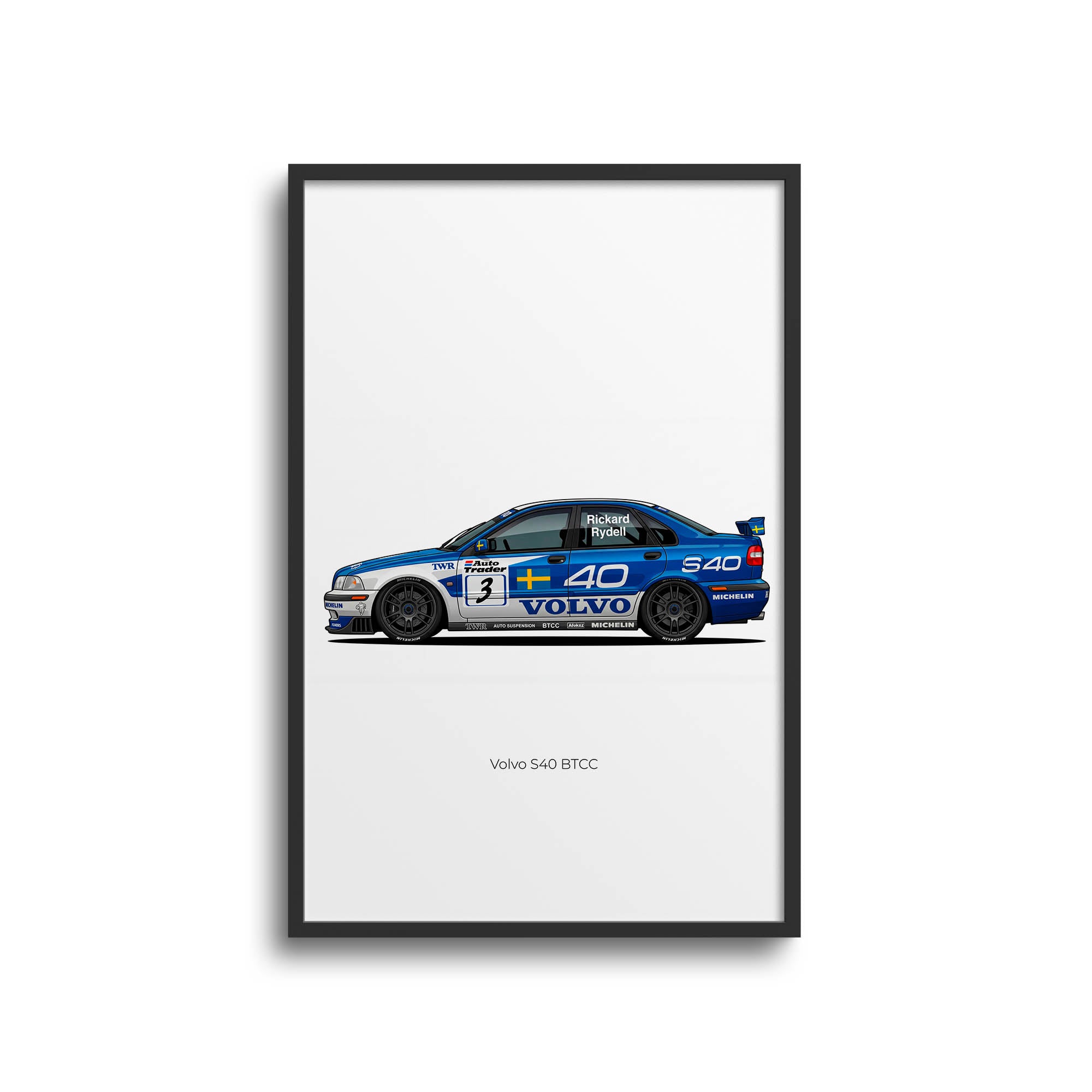 1998 Volvo S40 Btcc Rickard Rydell – Car Print (Side)