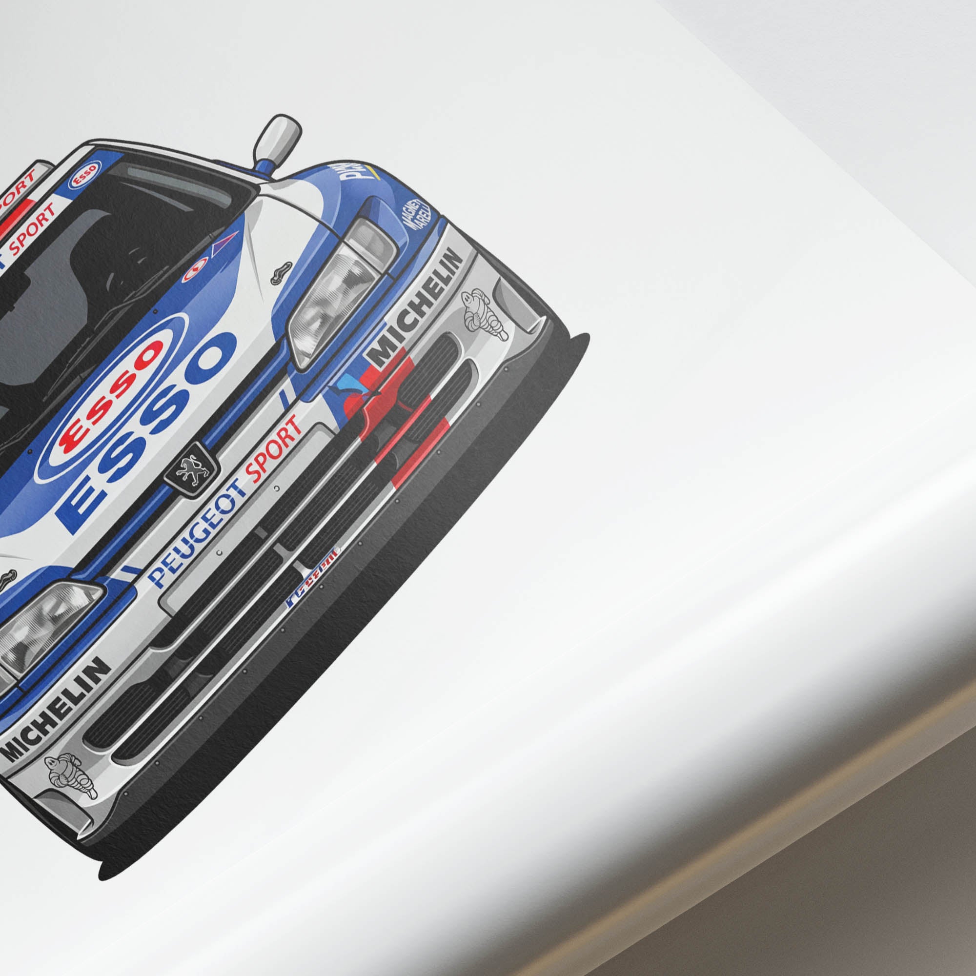 Peugeot 306 Maxi Poster – 1996 Rally Car Wall Art With White Blue Livery