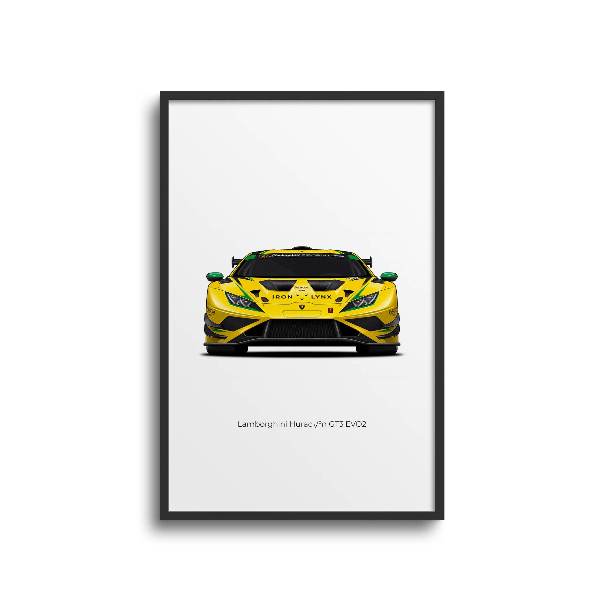Lamborghini Huracan GT3 Racing Car Poster – 2023 GT3 Evo2 Yellow Livery Print