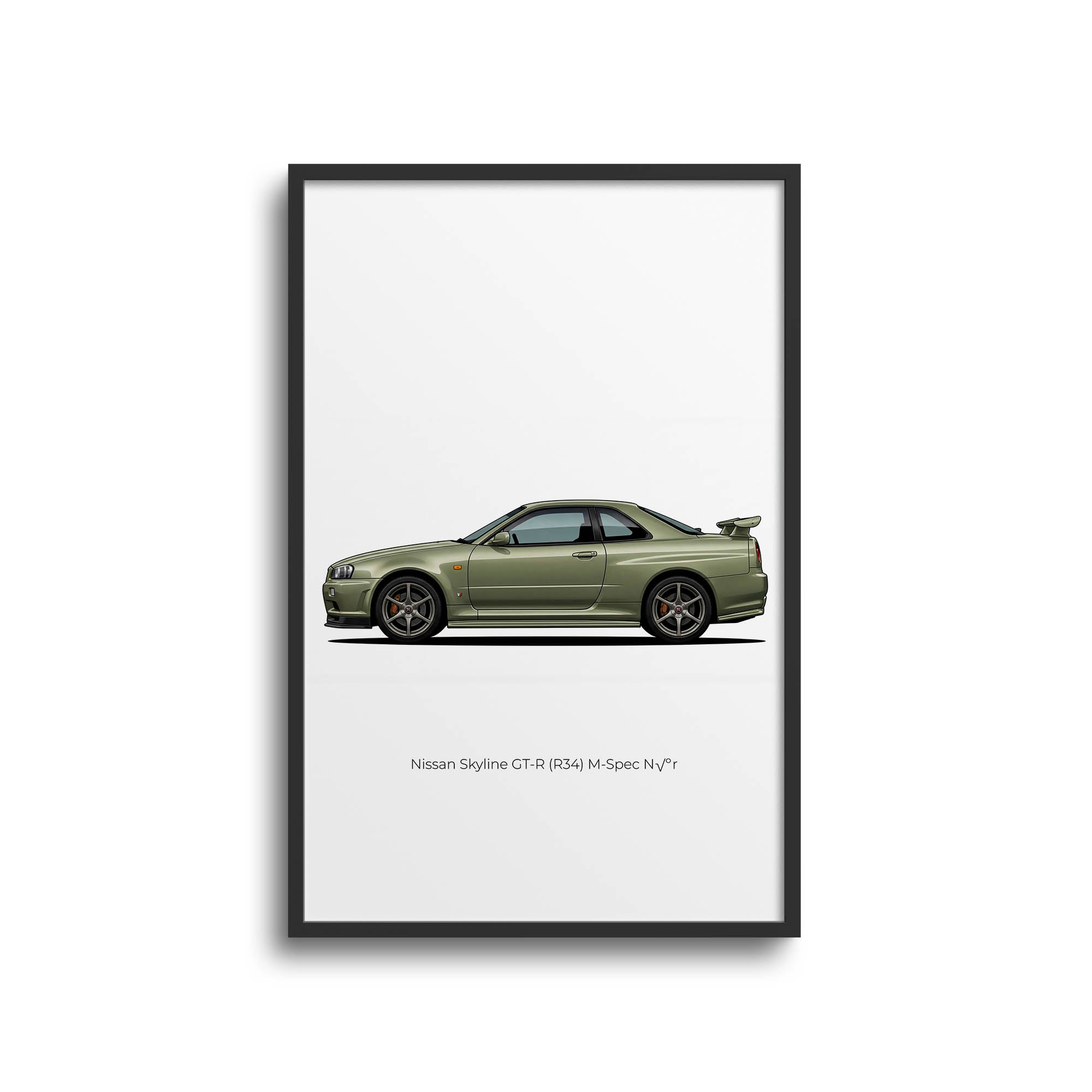 2001 Nissan Skyline GT R R34 M Spec N R – Car Print (Side)