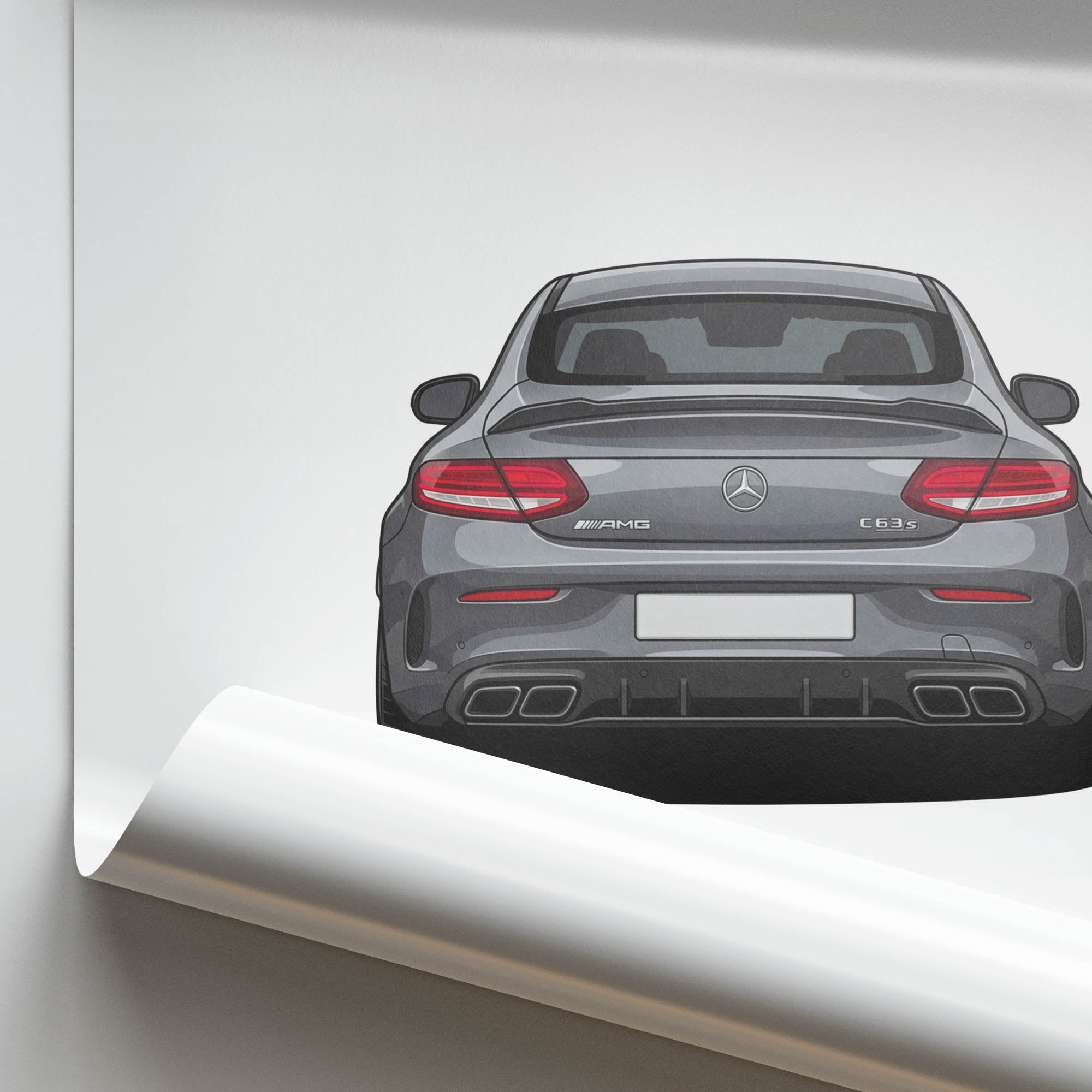 2021 Mercedes C63S Coupe W205 Selenite – Car Print