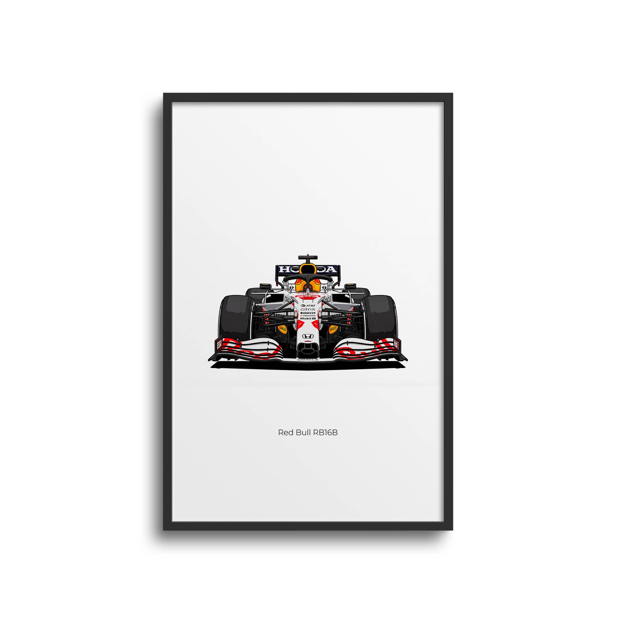 2021 Red Bull RB16B Max Verstappen White Honda – Car Print