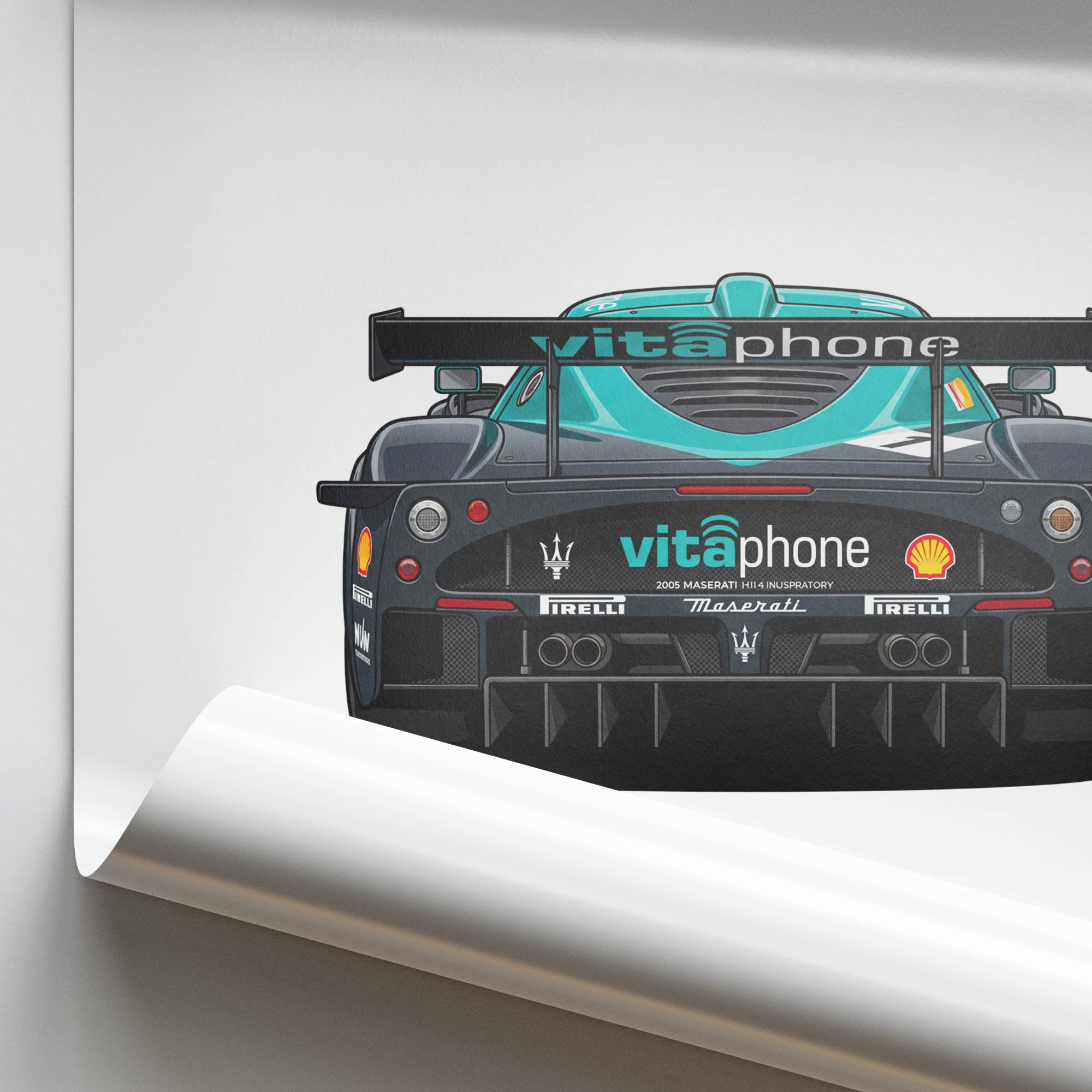 Maserati Mc12 Poster – 2005 Vitaphone Livery Racing Car Print | Limited Edition