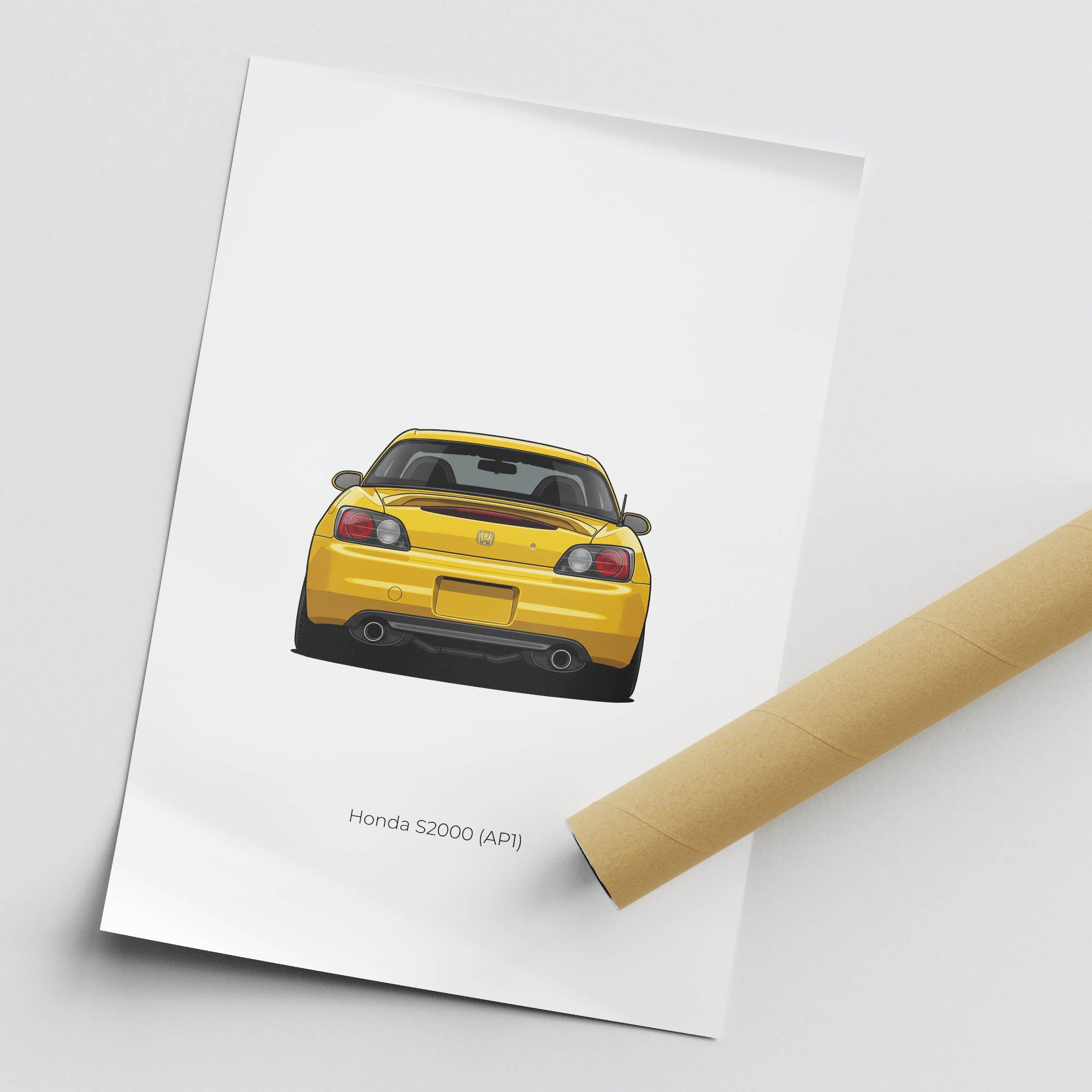 Honda S2000 Poster – 2000 AP1 Indy Yellow Pearl Car Wall Art Print