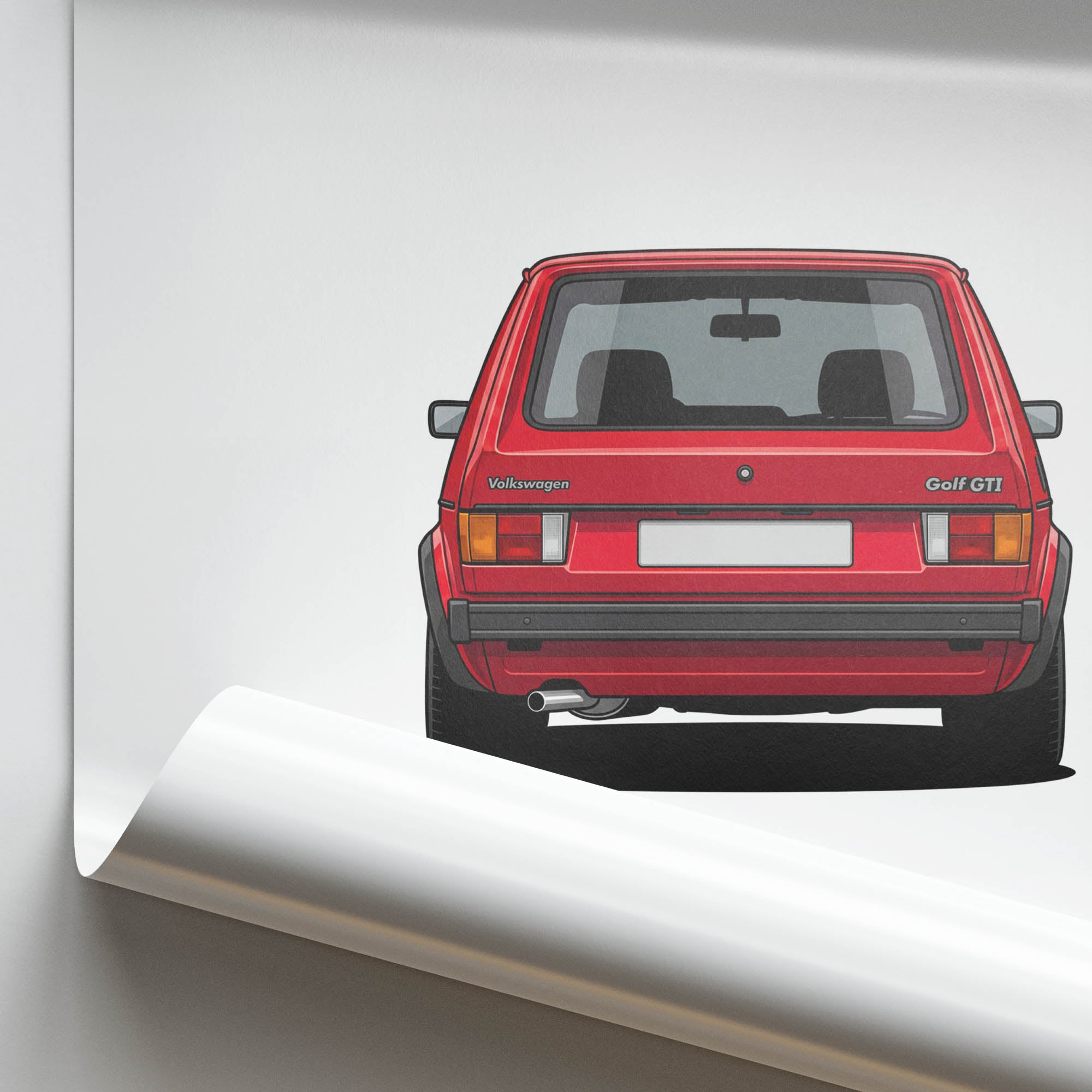 1976 Volkswagen Golf Gti MK1 Mars – Car Print (Back)