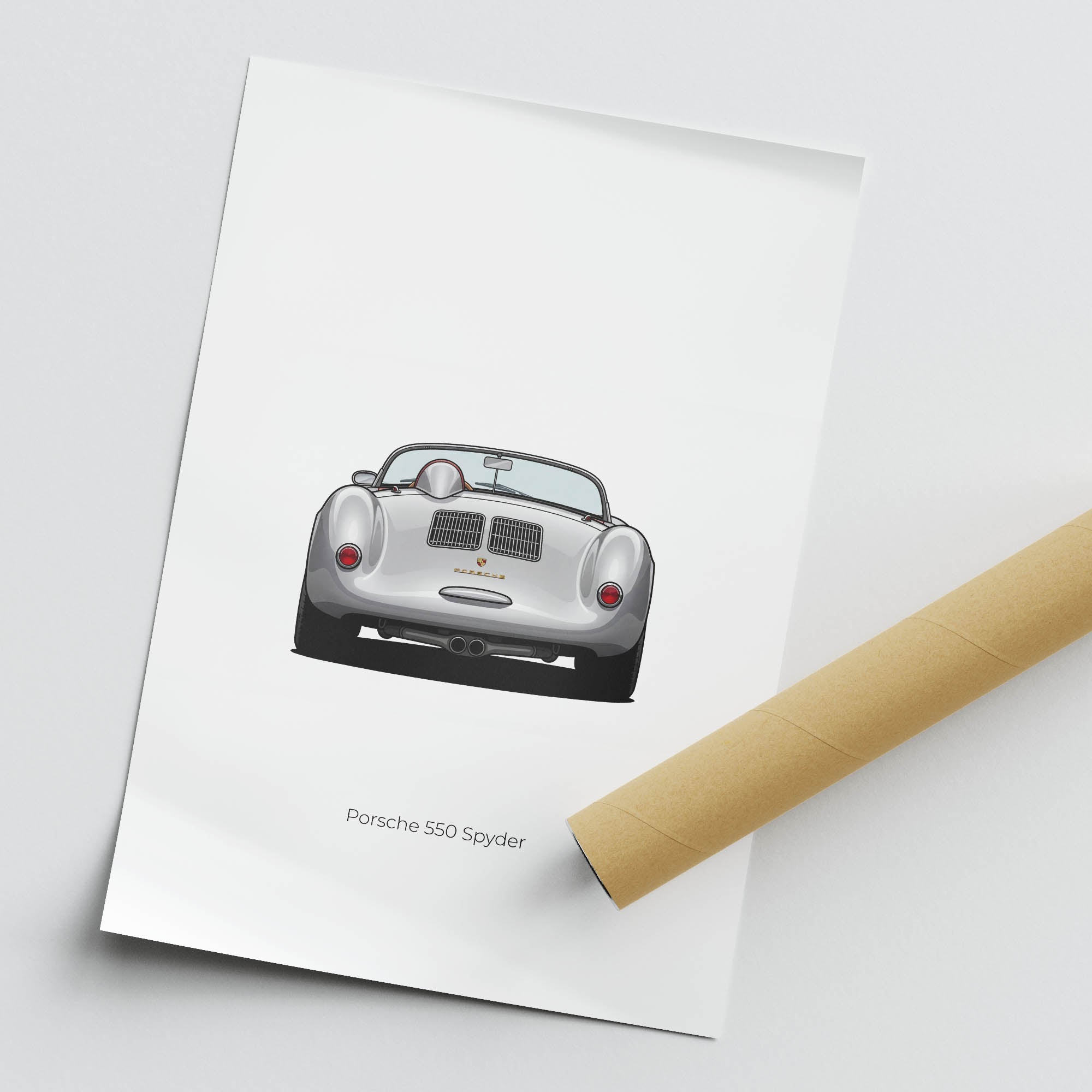1955 Porsche 550 Spyder – Car Print (Back)