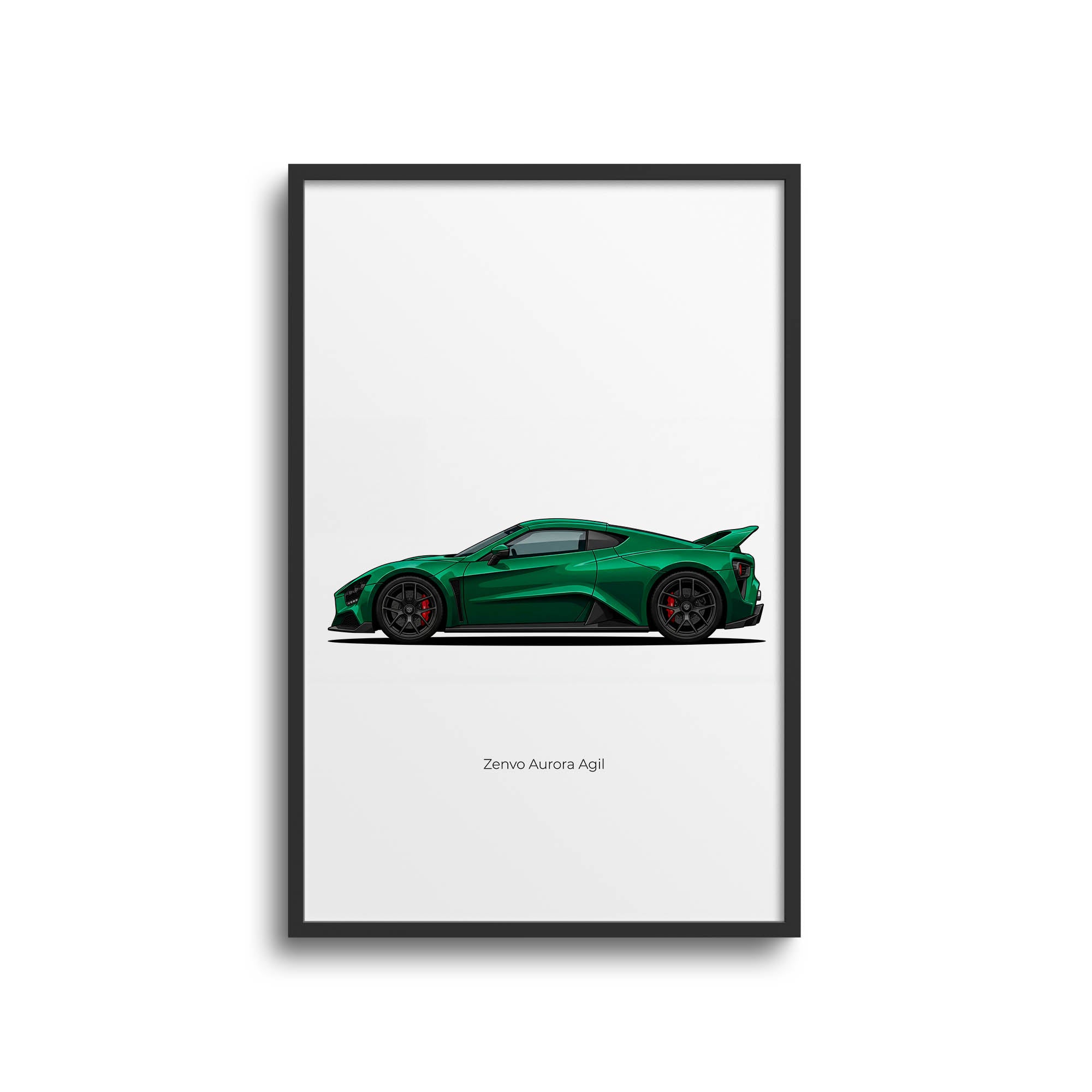 Zenvo Aurora Poster – 2024 Exotic Car Art | Green Sports Car Wall Art Print