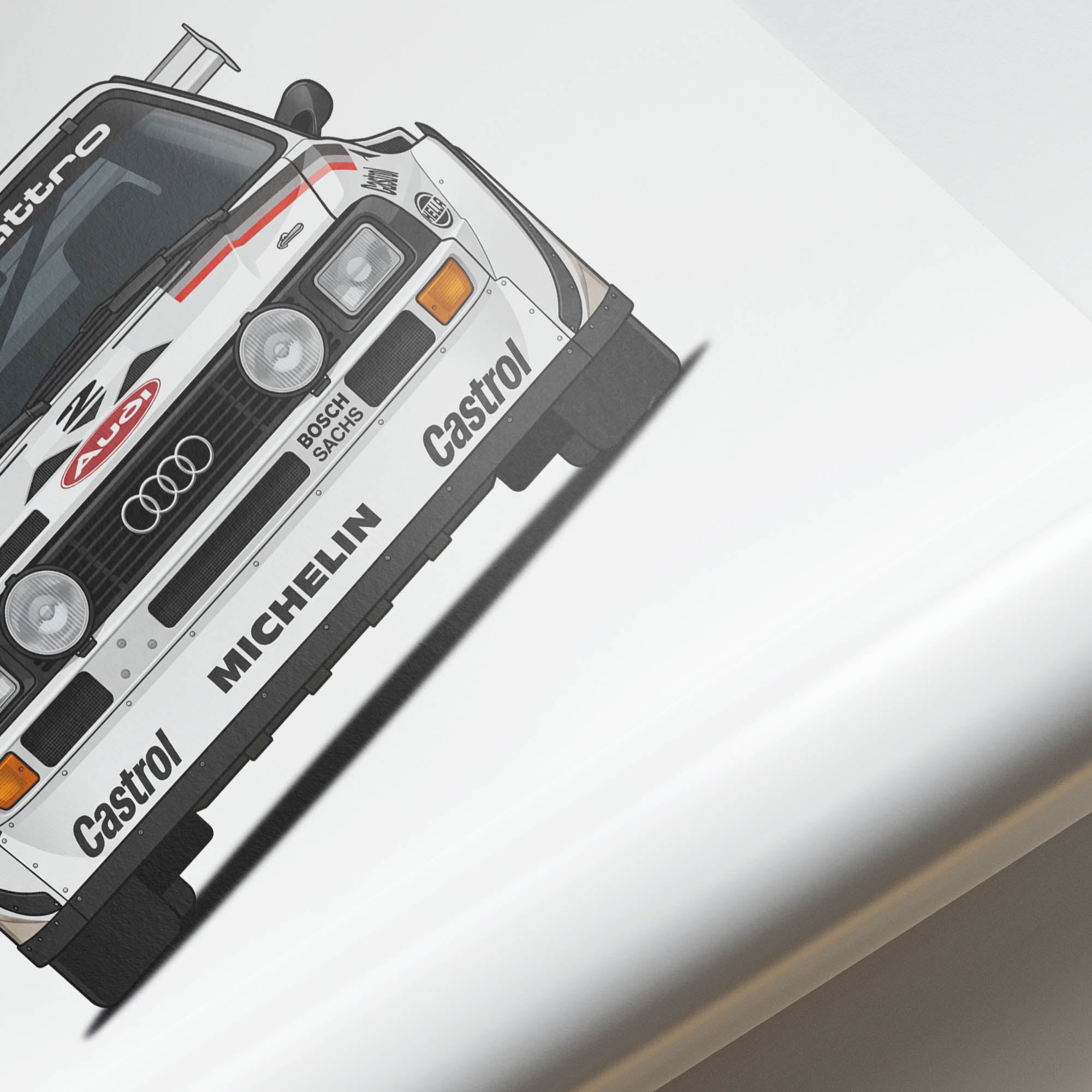 Audi Quattro Poster - 1981 Group 4 Rally Car Print Featuring Michele Mouton