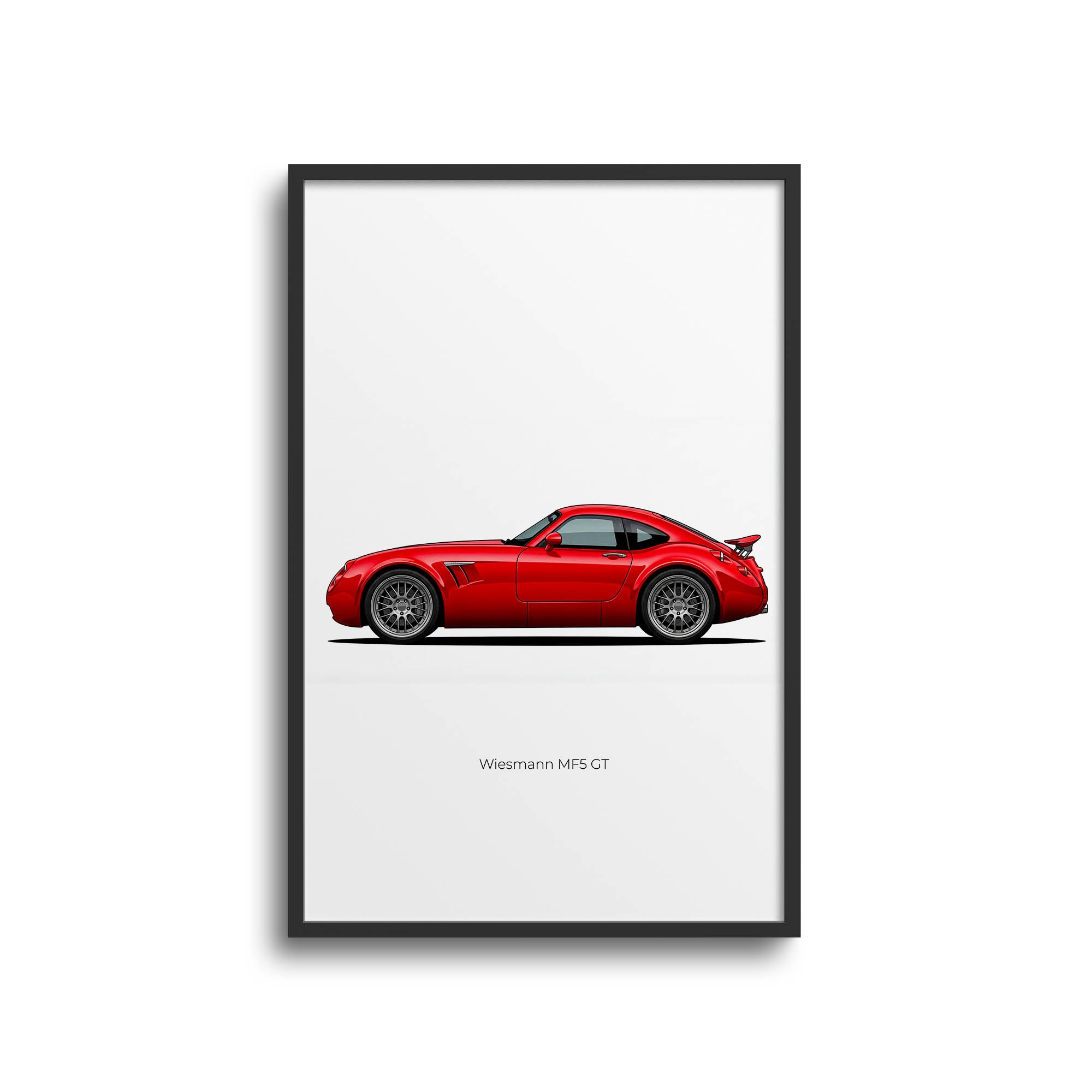 Wiesmann MF5 GT Poster - 2010 Red Sports Car Side View Print
