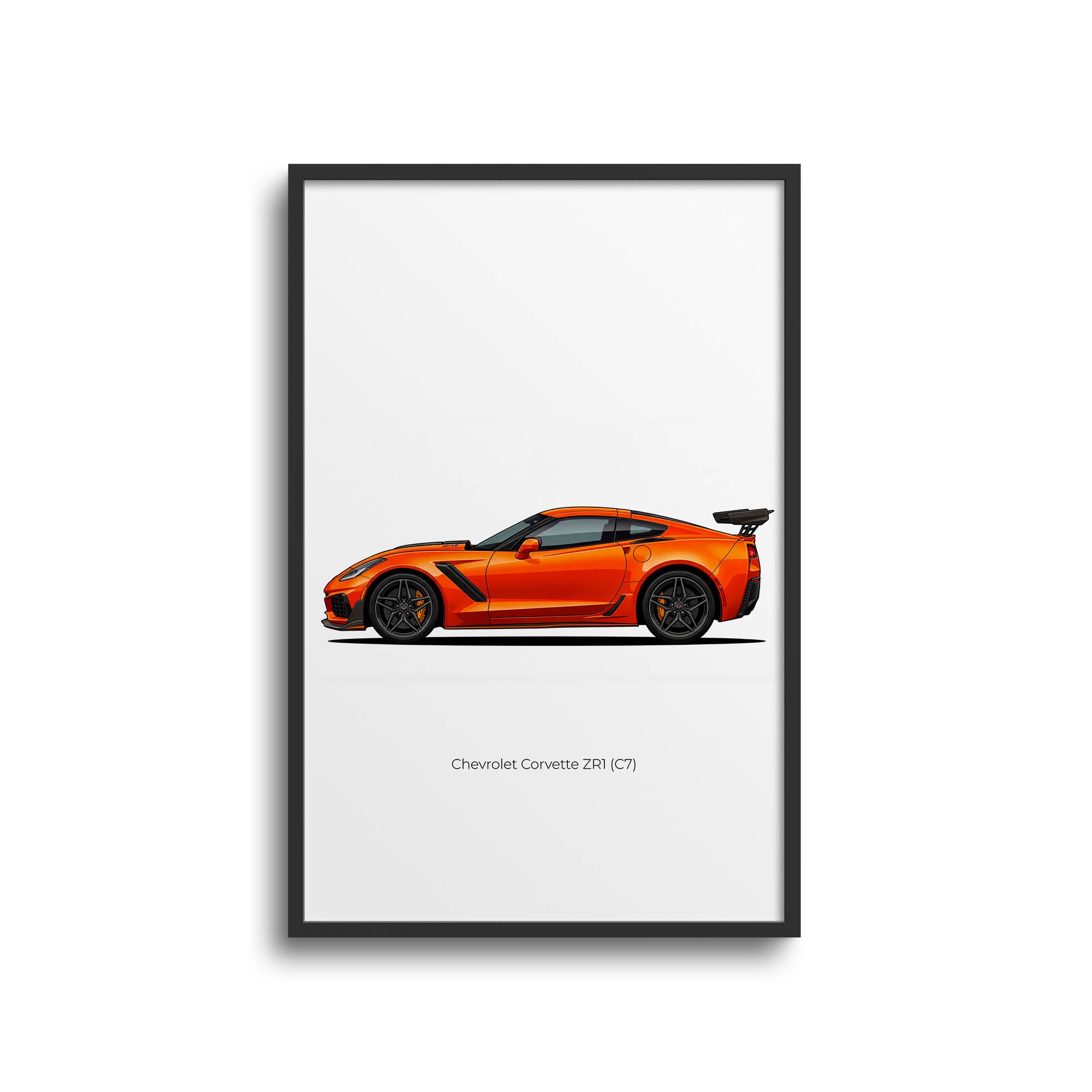 Chevrolet Corvette ZR1 Sports Car Poster - 2019 ZR1 C7 Sebring Orange Print