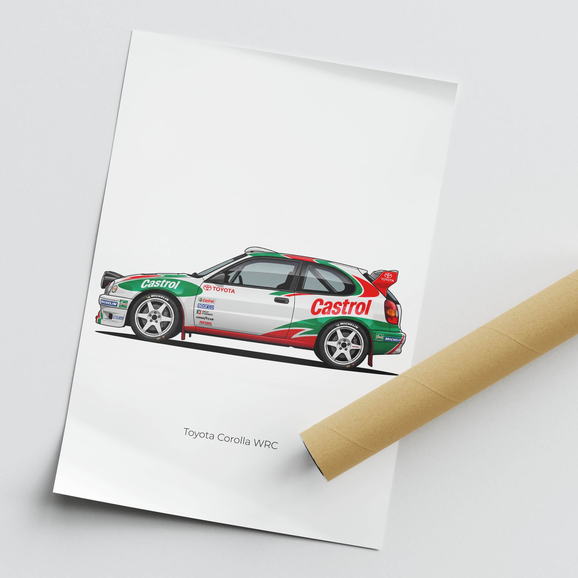 Toyota Corolla Poster - 1998 Castrol Livery Racing Car Wall Art Print