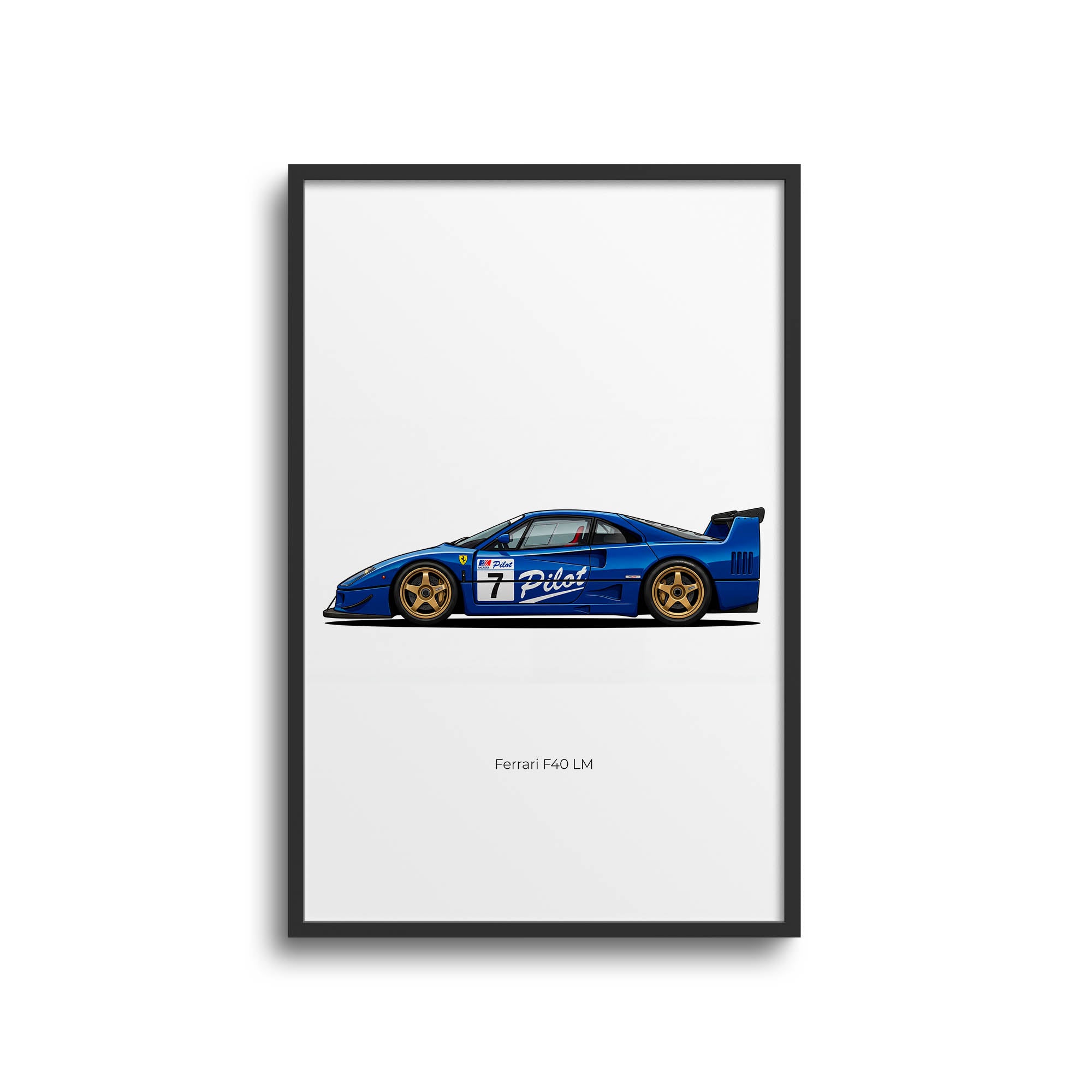 1995 Ferrari F40 LM Pilot – Car Print (Side)