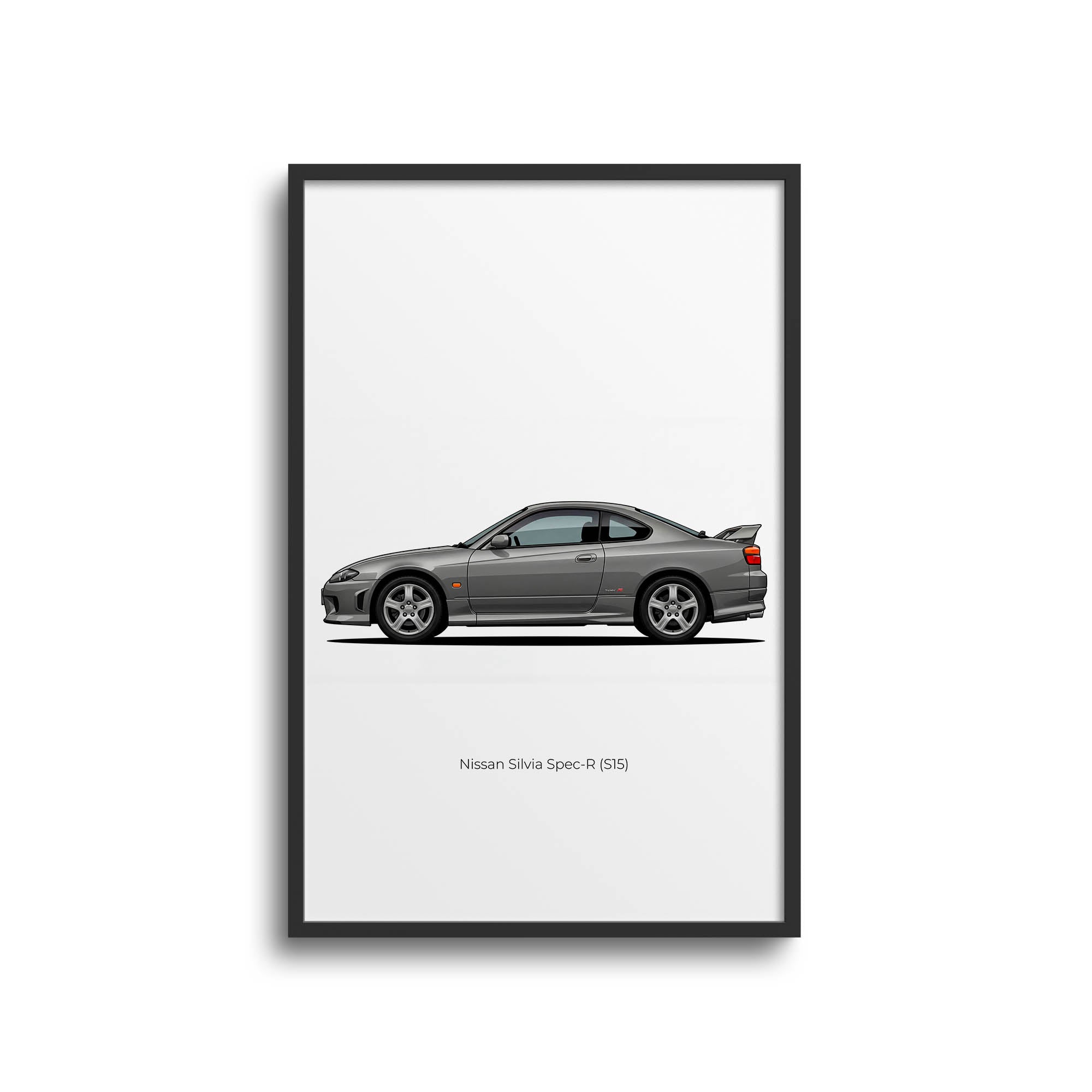 1999 Nissan Silvia Spec R S15 Pewter – Car Print (Side)