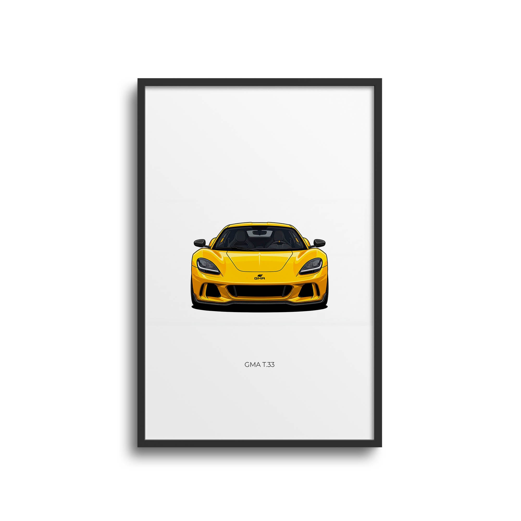 GMA T33 Poster – Yellow Sports Car Wall Art | Limited Edition Automotive Print