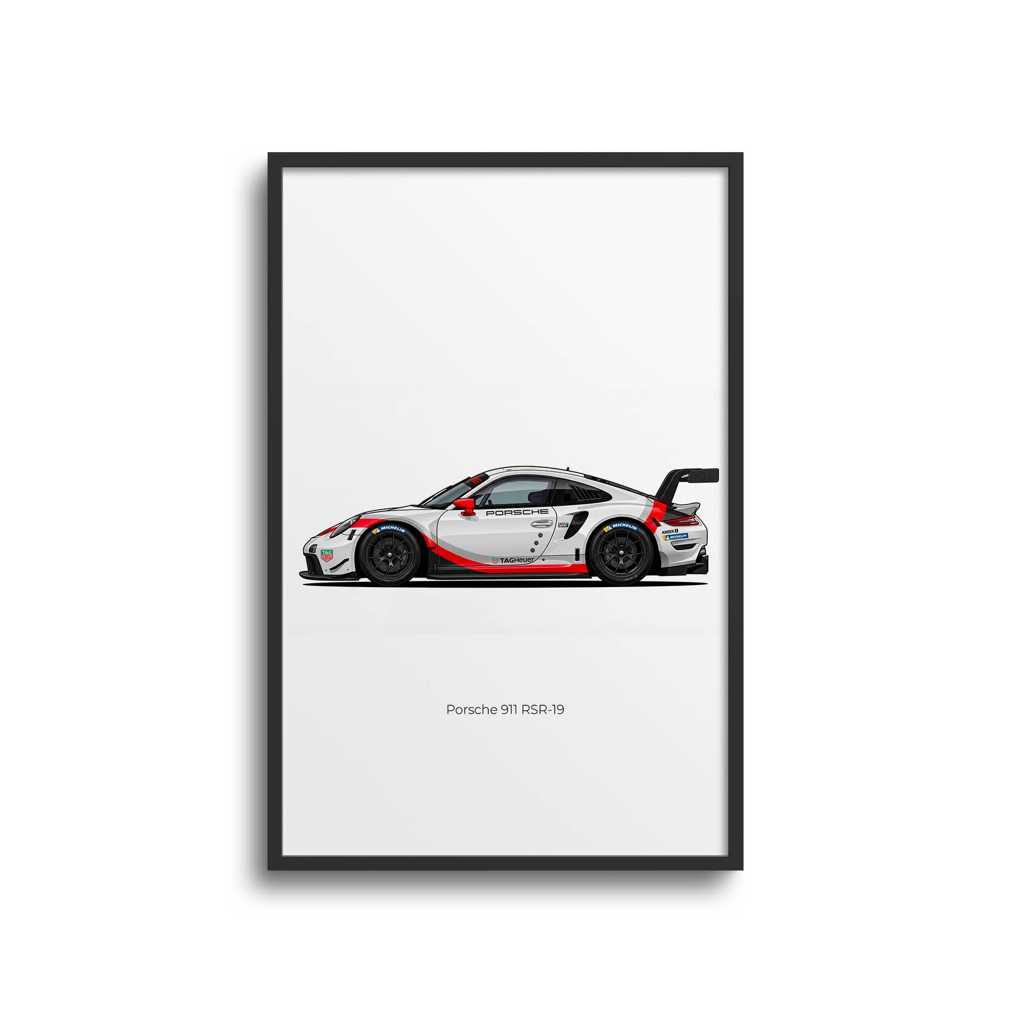 2019 Porsche 911 RSR 19 Porsche Factory – Car Print (Side)