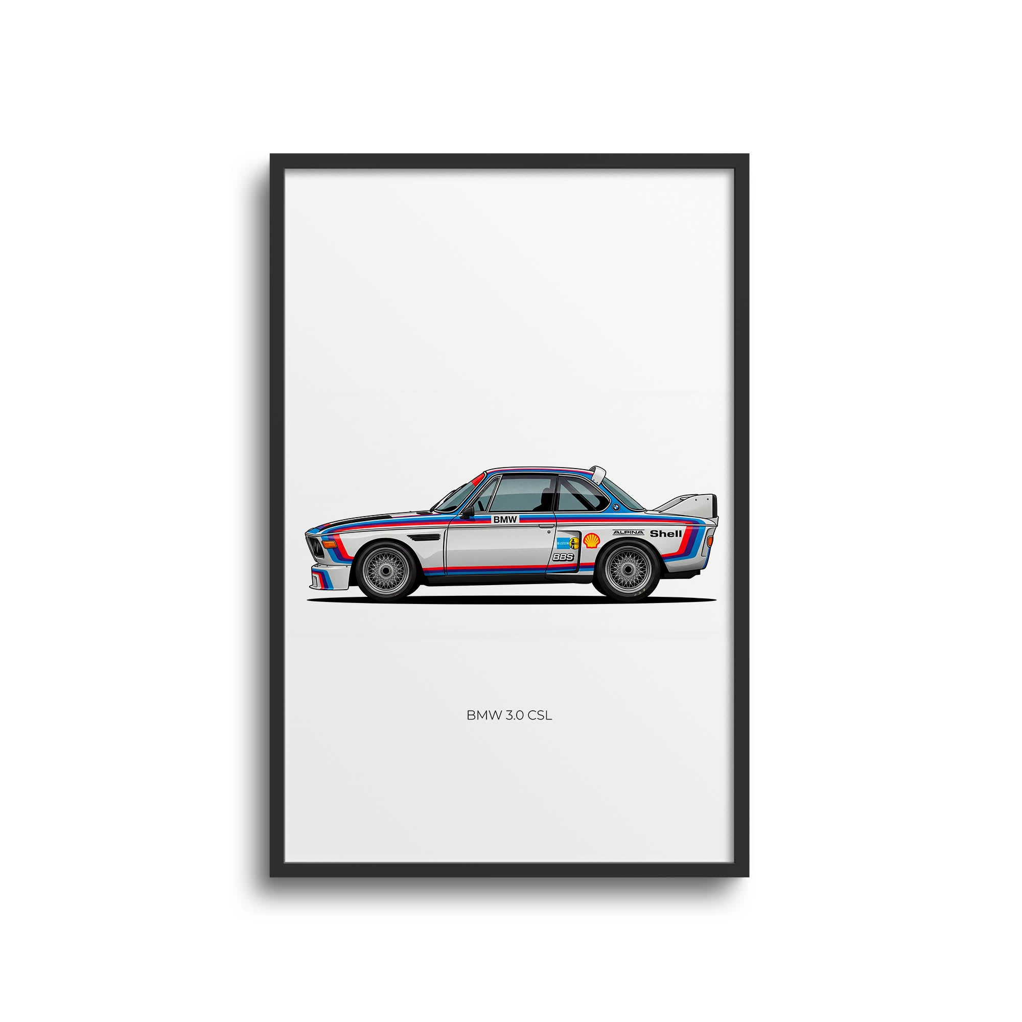 1975 BMW 3 0 CSL BMW Motorsport – Car Print (Side)