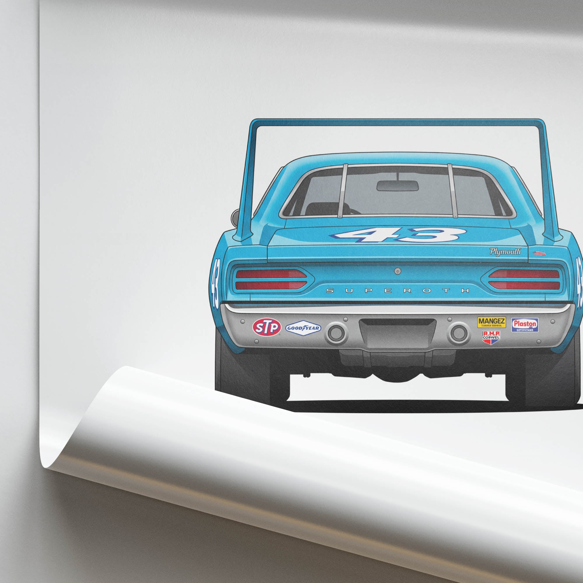 1970 Plymouth Superbird Richard Petty – Car Print (Back)