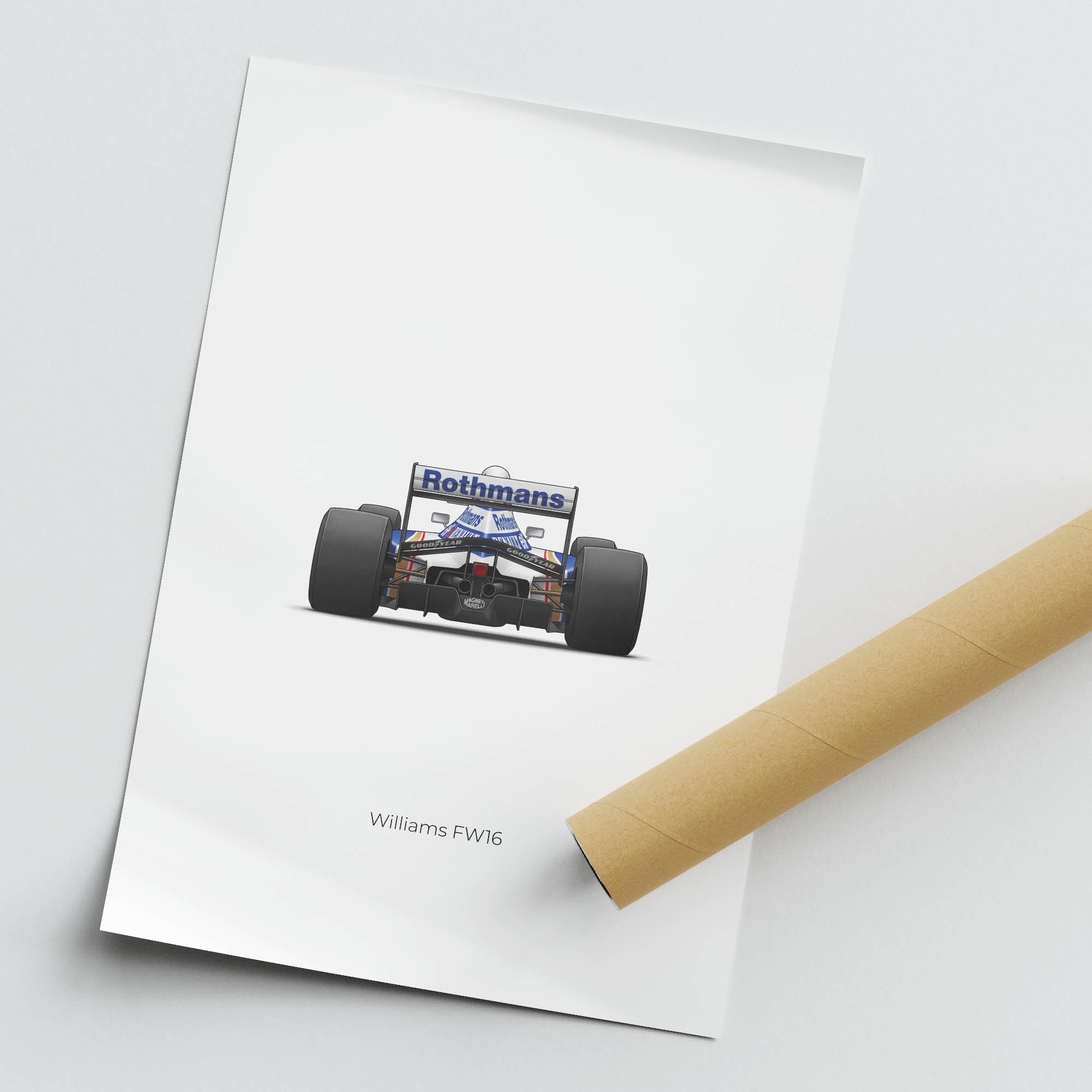 Williams Fw16 Poster – 1994 Ayrton Senna Rothmans Blue & White Livery Print