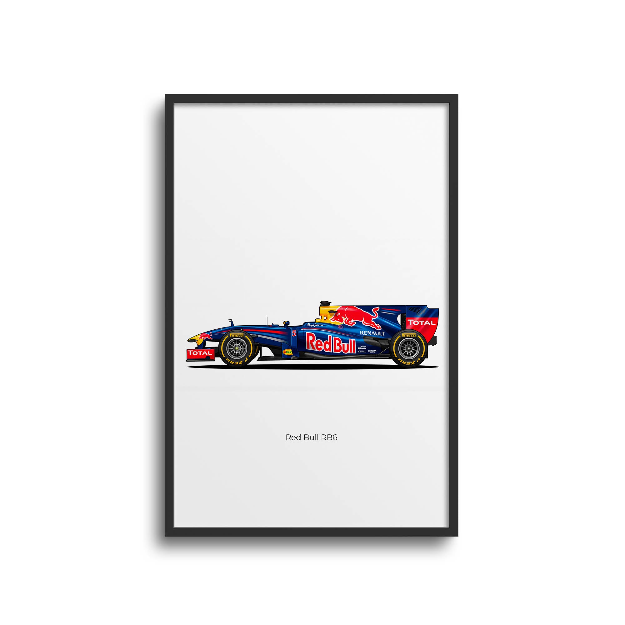 2010 Red Bull RB6 Sebastian Vettel Blue – Car Print (Side)