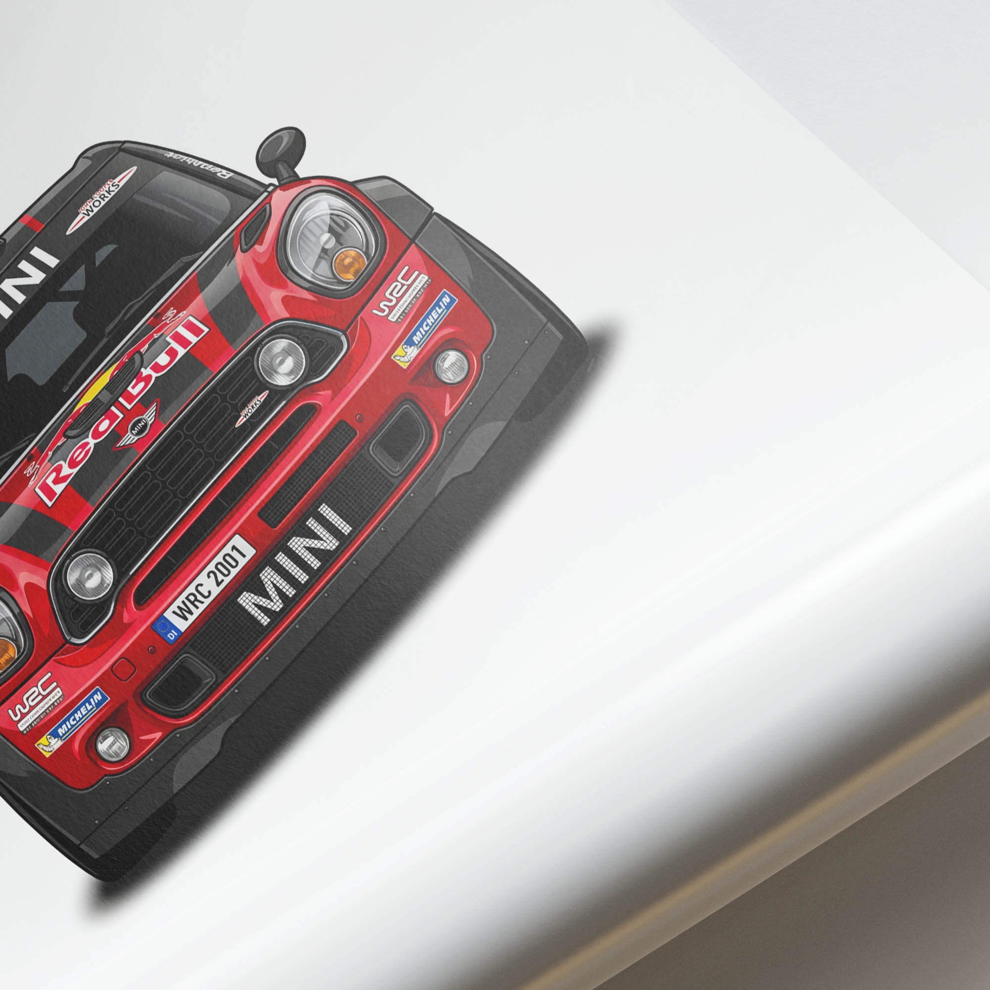 Mini John Cooper Works Poster – 2011 Red Black Livery Front View Print