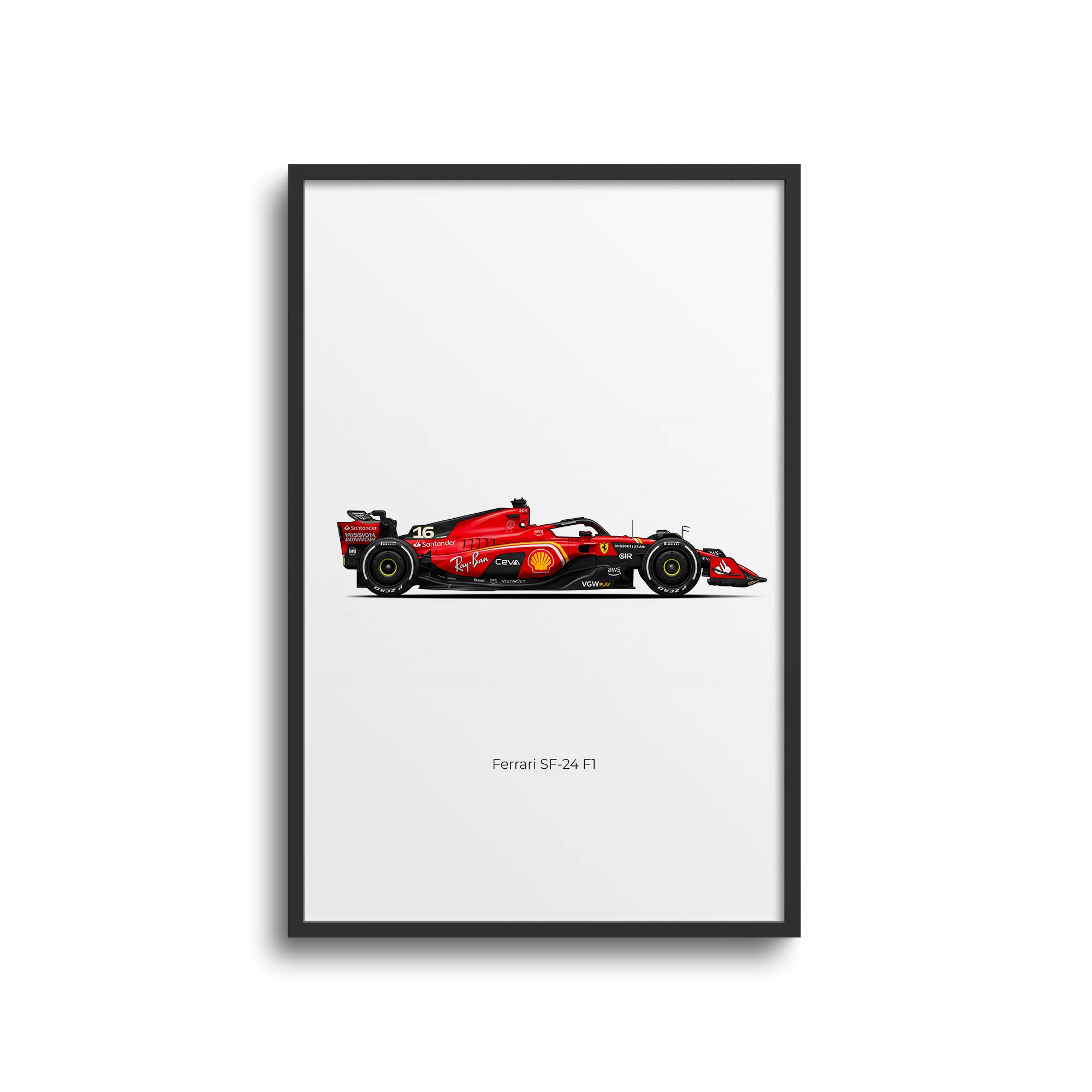 2024 Ferrari SF 24 Charles Leclerc – Car Print (Side)