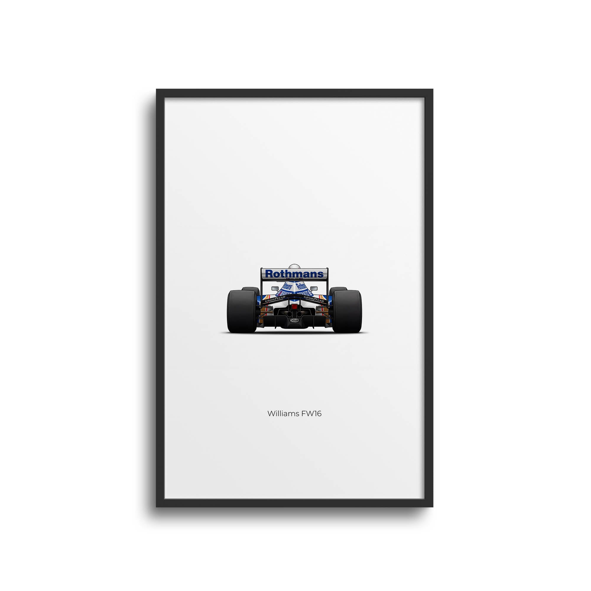 Williams Fw16 Poster – 1994 Ayrton Senna Rothmans Blue & White Livery Print