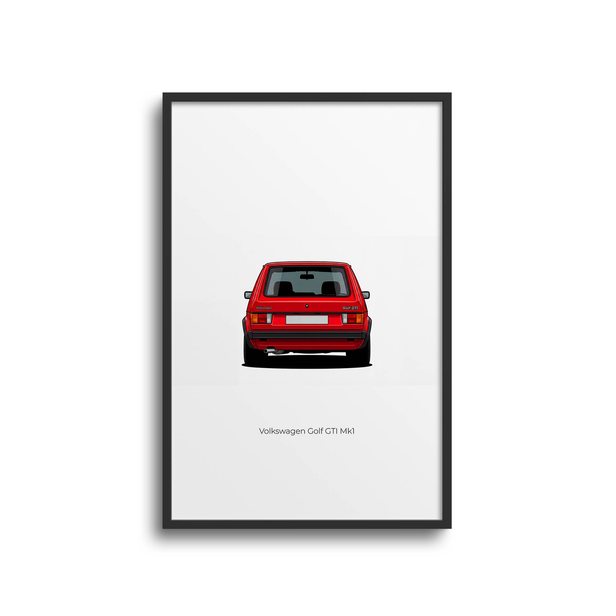 1976 Volkswagen Golf Gti MK1 Mars – Car Print (Back)