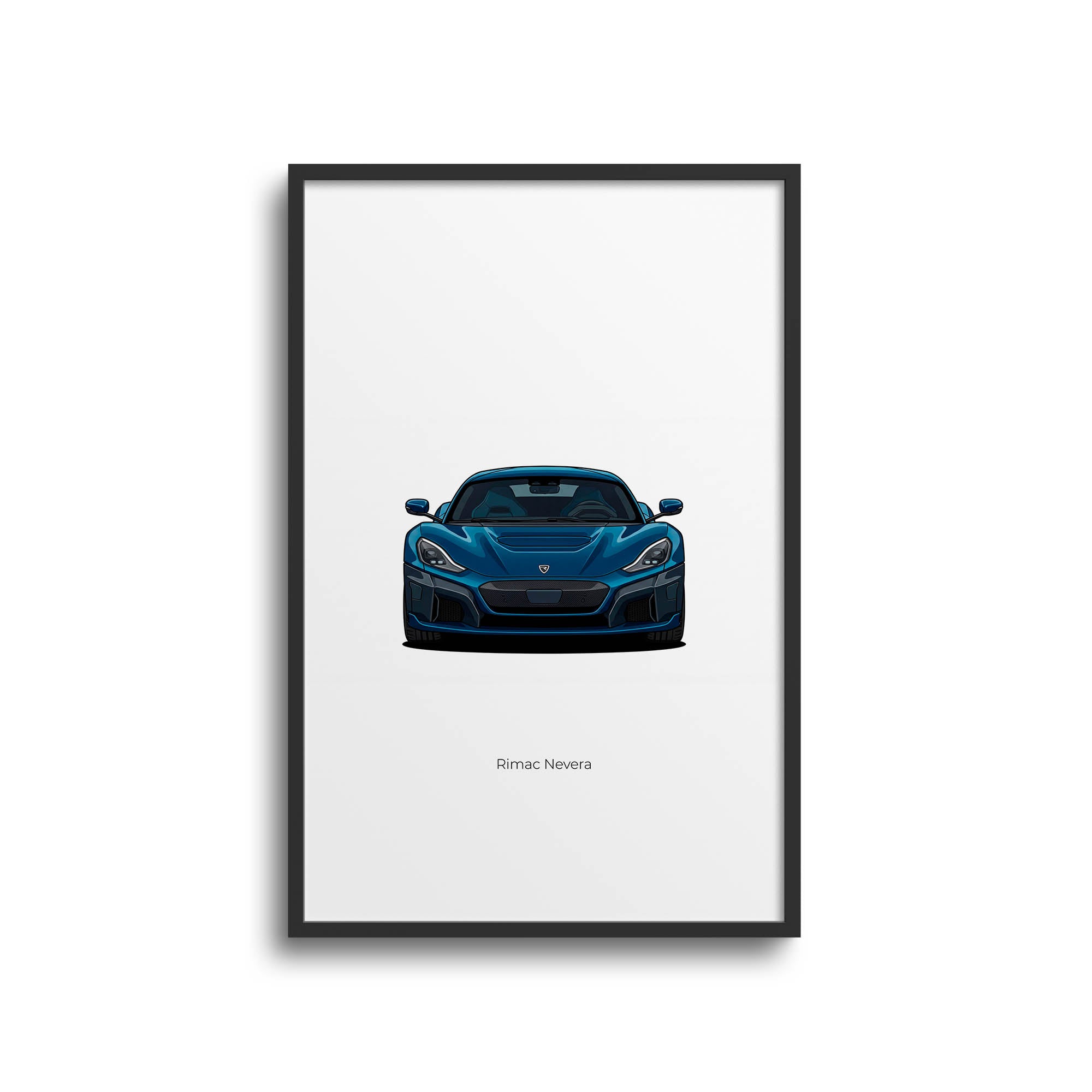 Rimac Nevera Poster – 2022 Blue Electric Supercar Artwork Print