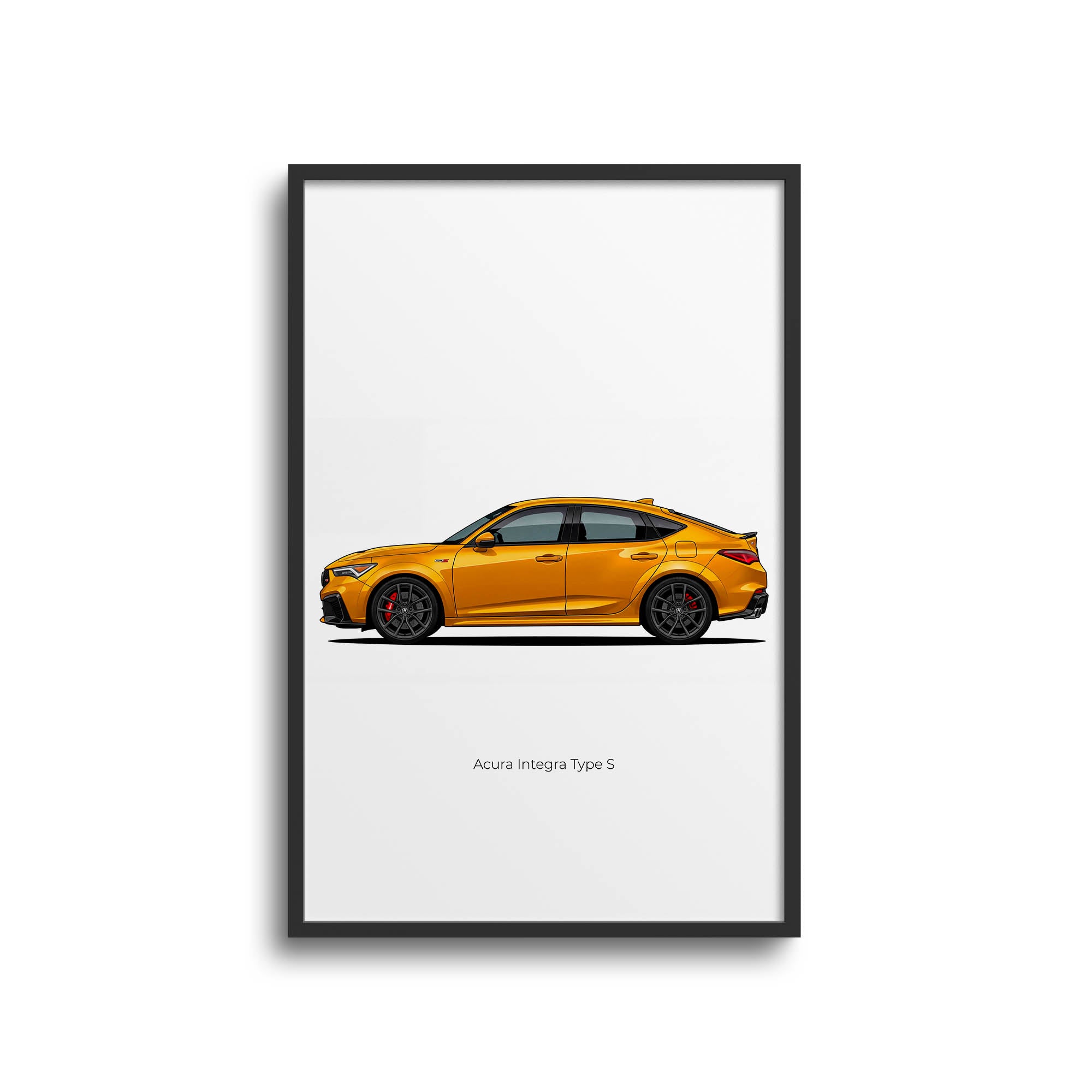 2024 Acura Integra Type S Tiger Eye Pearl Yellow Side View Poster