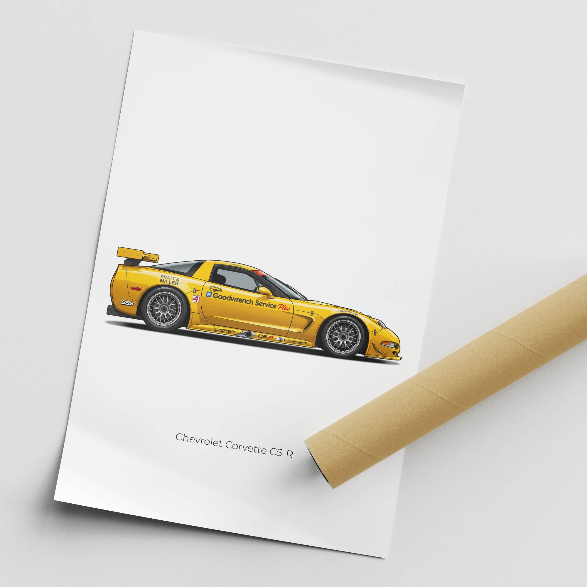 2001 Chevrolet Corvette C5 R Corvette – Car Print (Side)