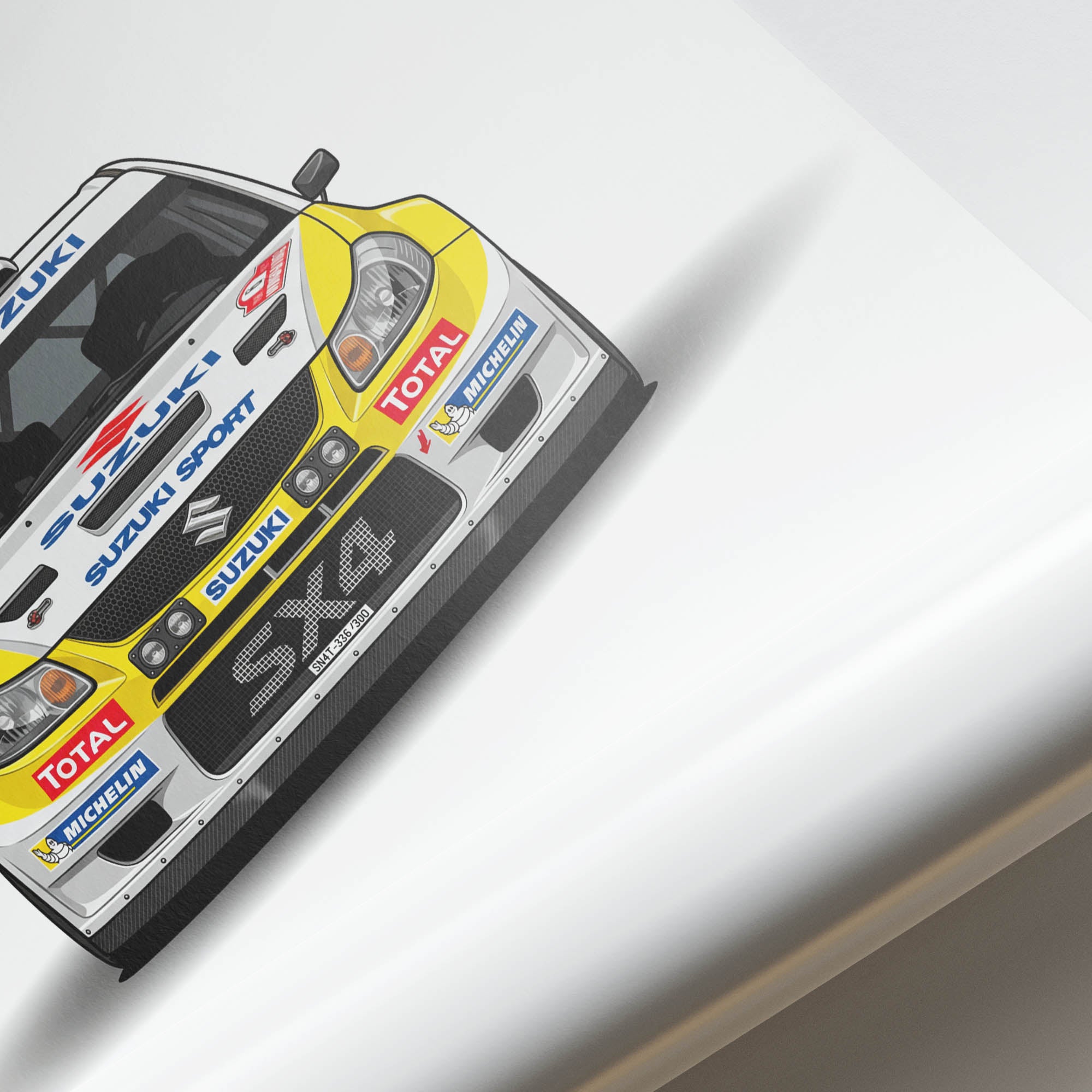 Suzuki Sx4 Poster – 2008 Suzuki Sport Print With White Yellow Livery Art