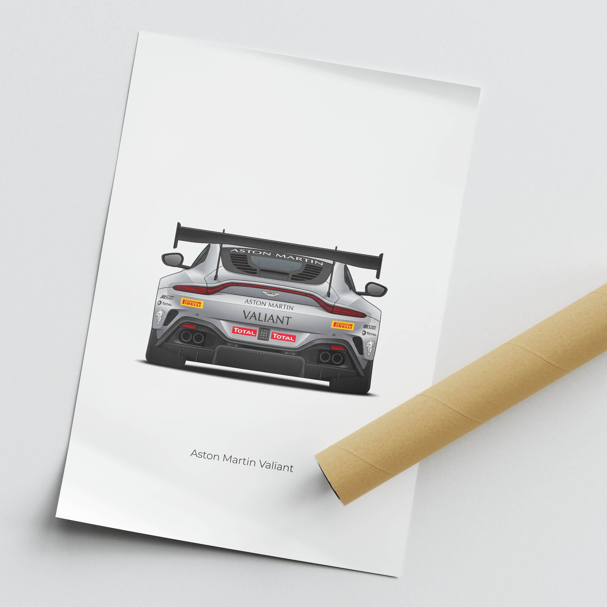 Aston Martin Valiant Poster - 2024 Silver Car Print | Luxury Automotive Art