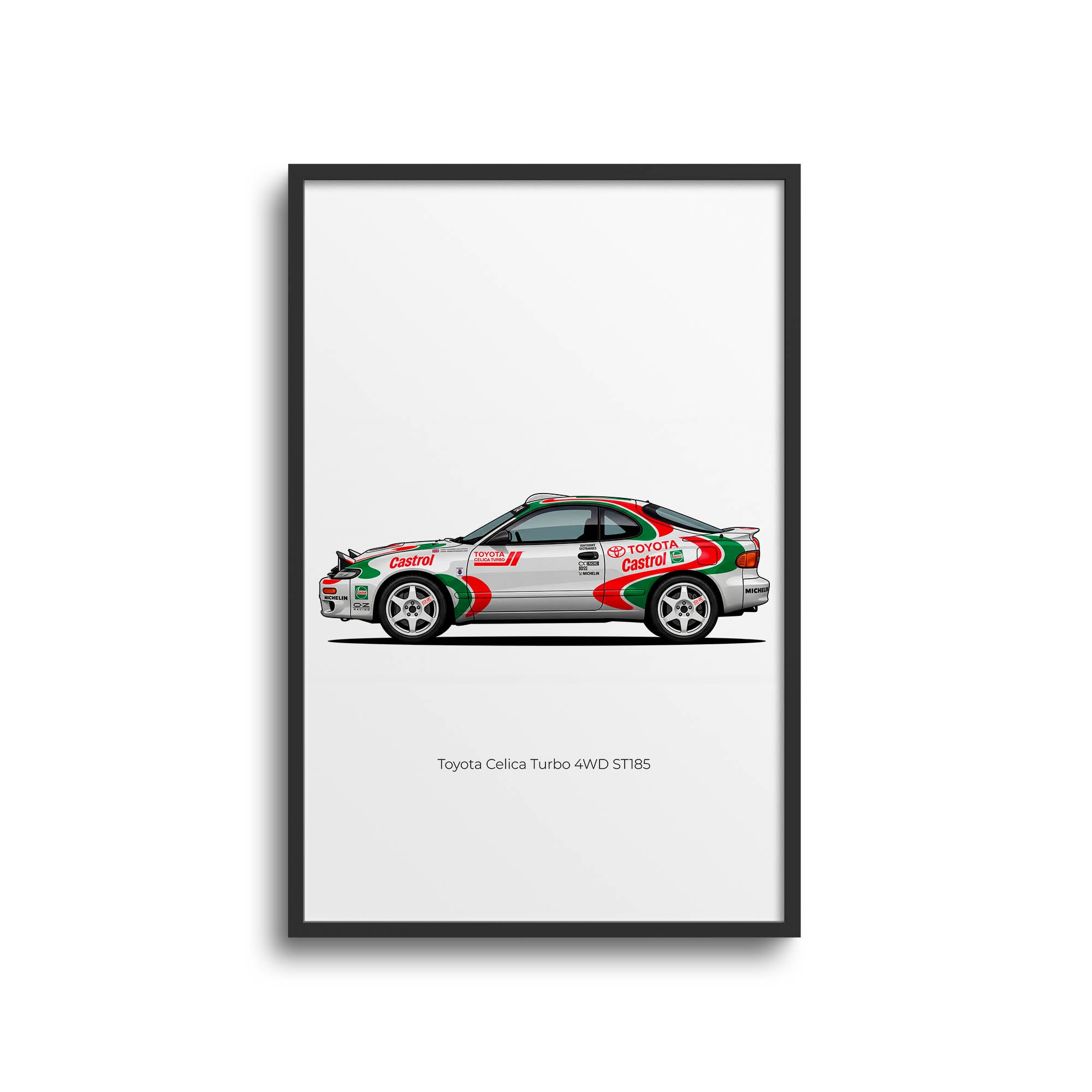 Toyota Celica Poster – 1993 ST185 Turbo 4WD Rally Car Print With Castrol Livery