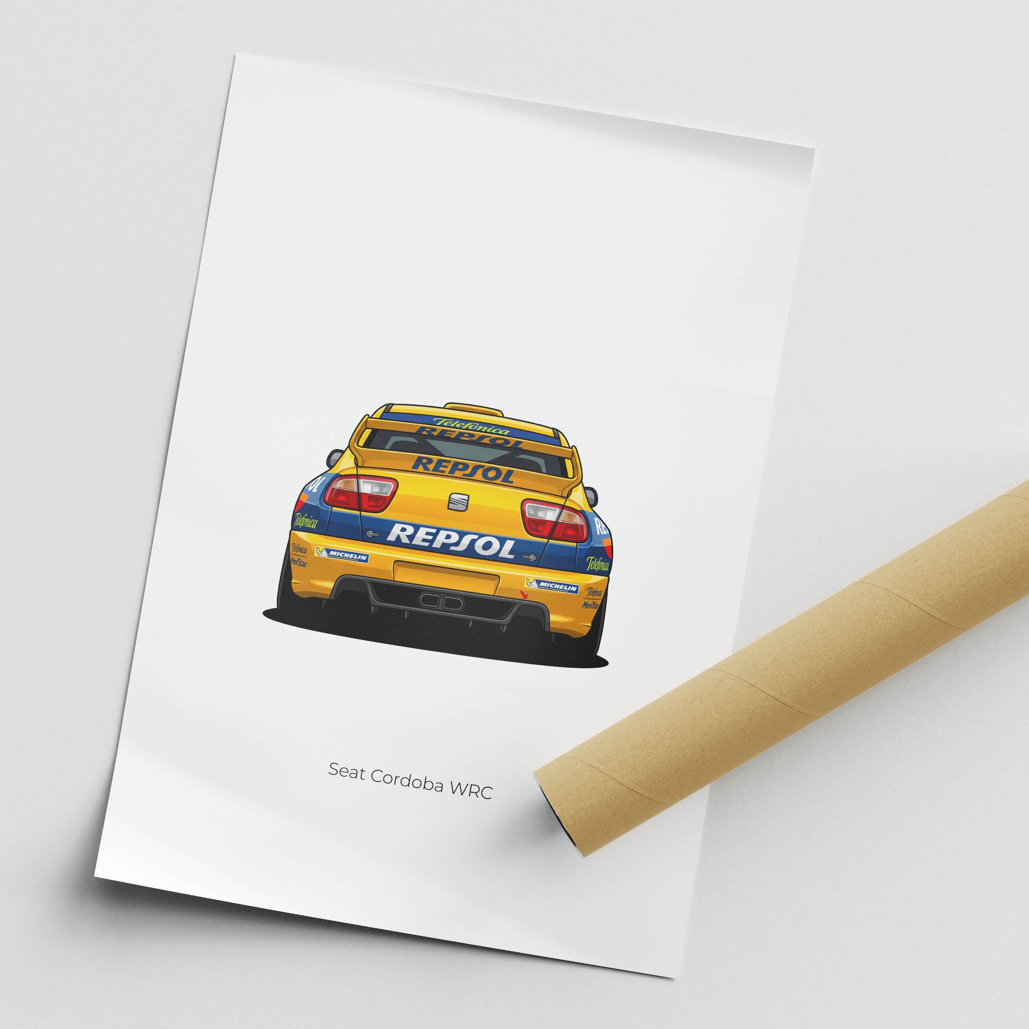 Seat Cordoba Poster – 1999 Repsol Livery Rally Car Print | Limited Edition
