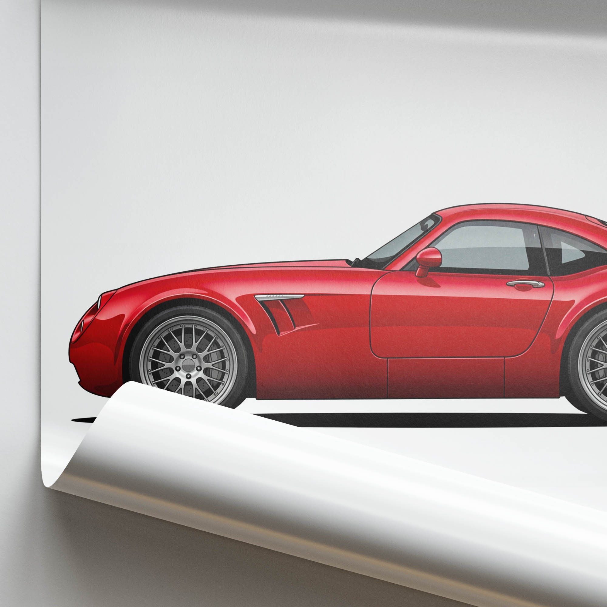 Wiesmann MF5 GT Poster - 2010 Red Sports Car Side View Print